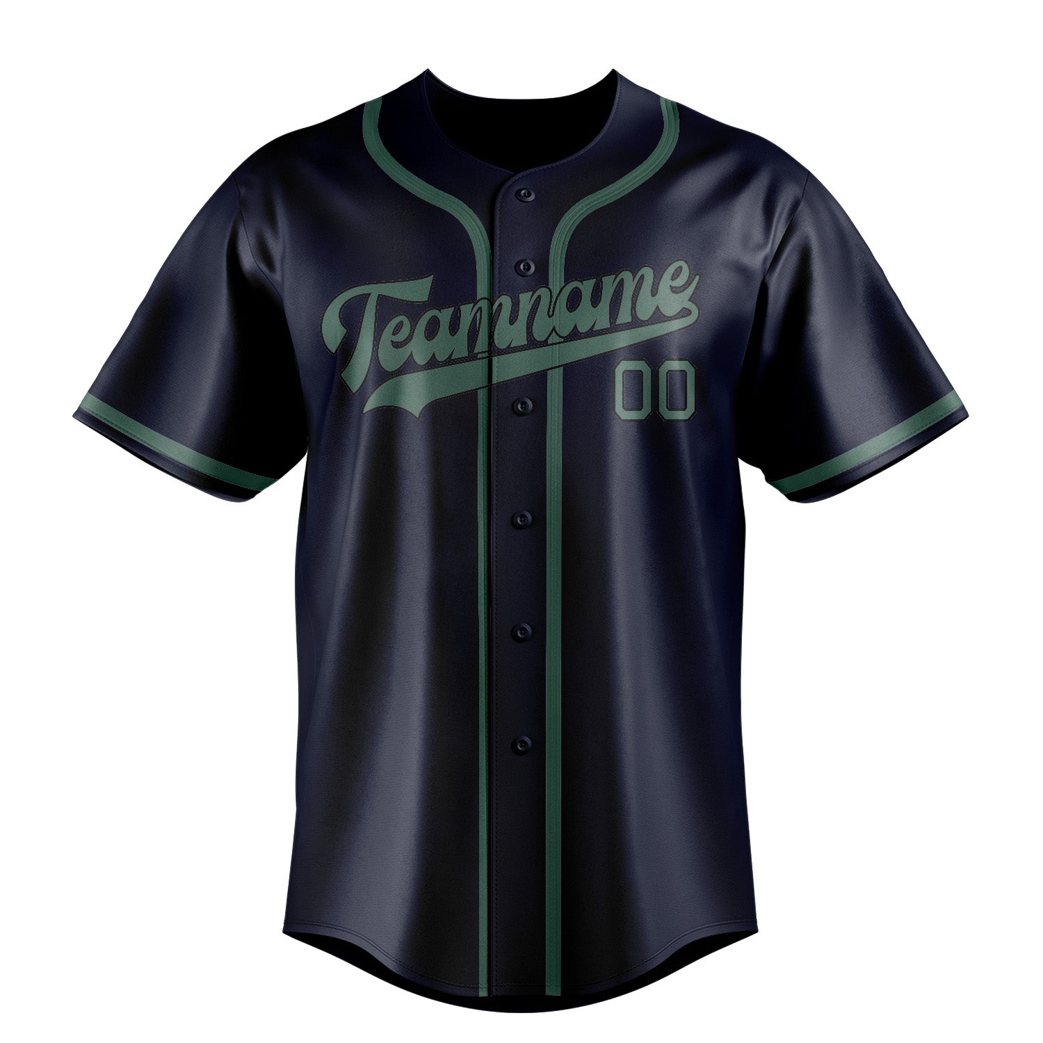 Custom Navy Blue Green Baseball Jersey