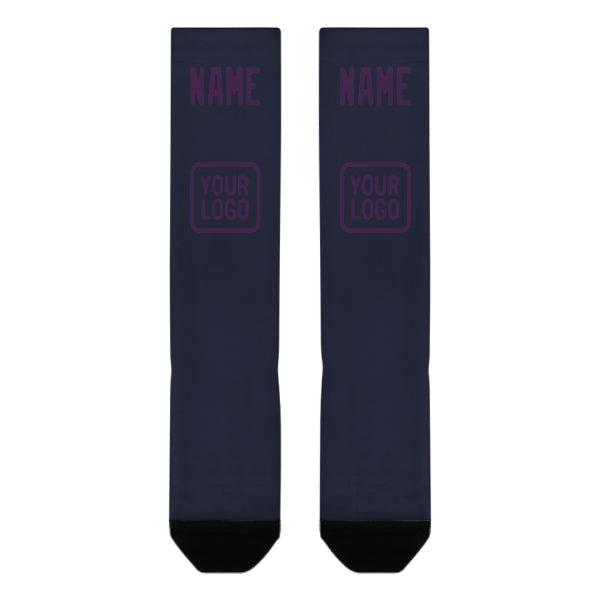 Custom Navy Purple Knee-High Sock