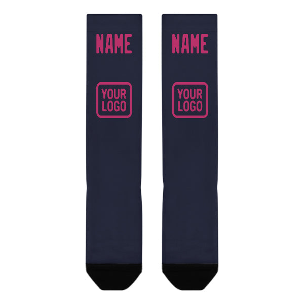 Custom Navy Pink Knee-High Sock