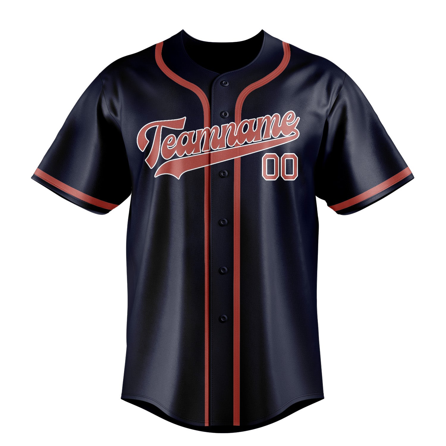 Custom Navy Copper Rose Baseball Jersey