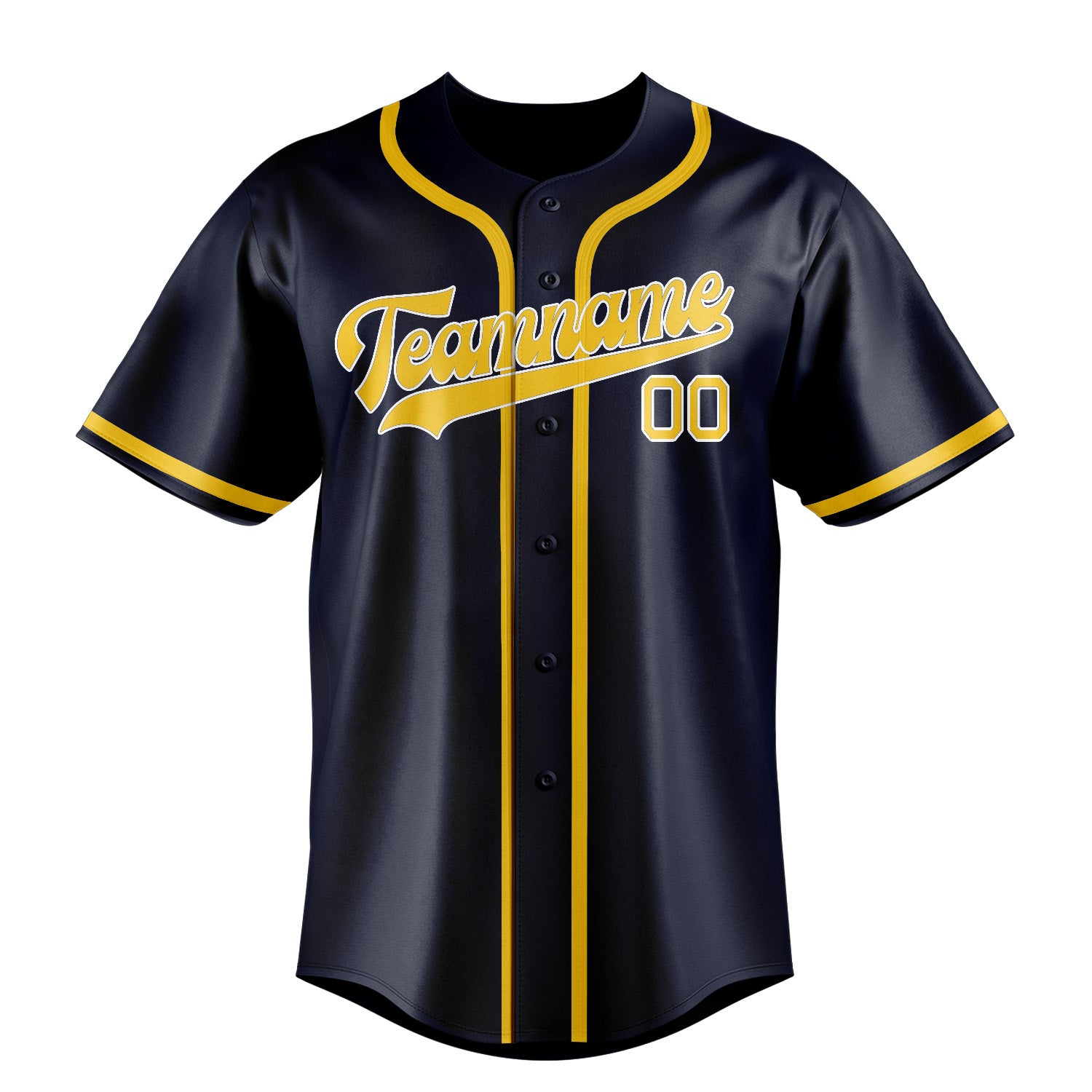 Custom Navy Gold Baseball Jersey