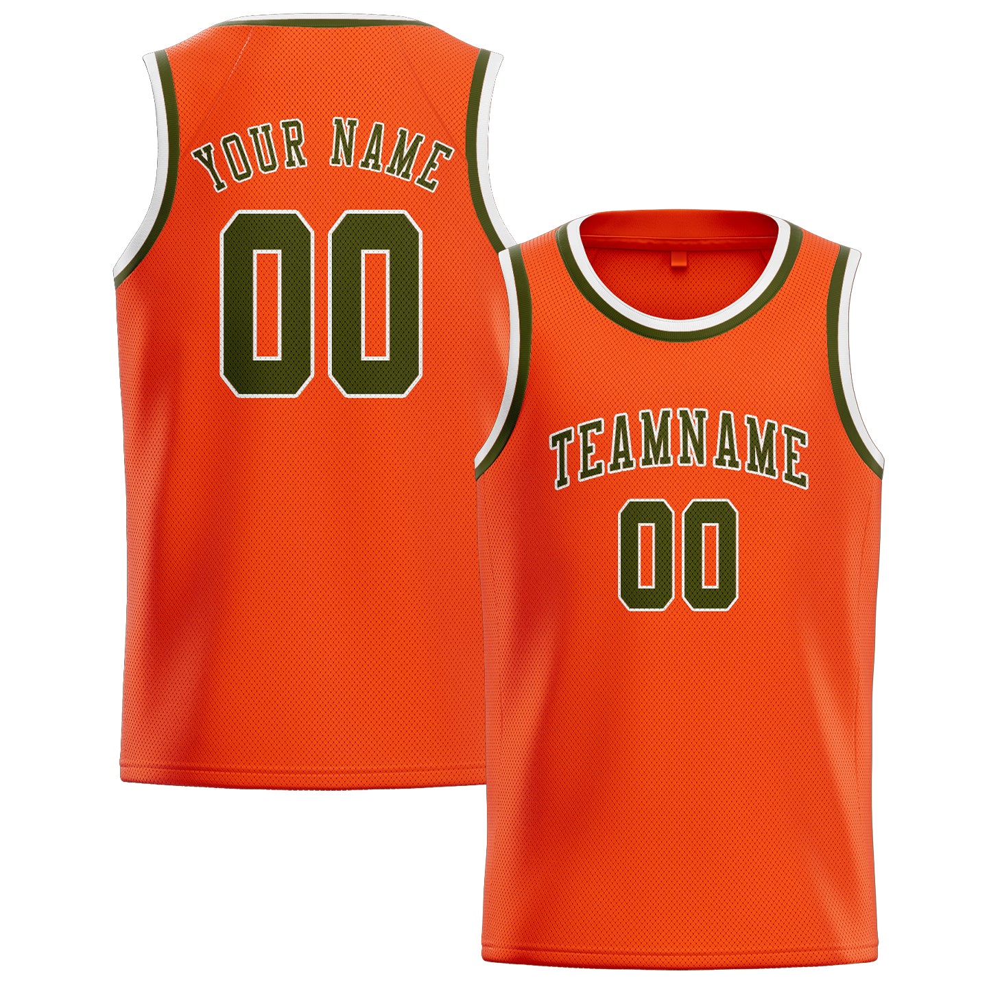 Custom Orange Red Olive Basketball Jersey