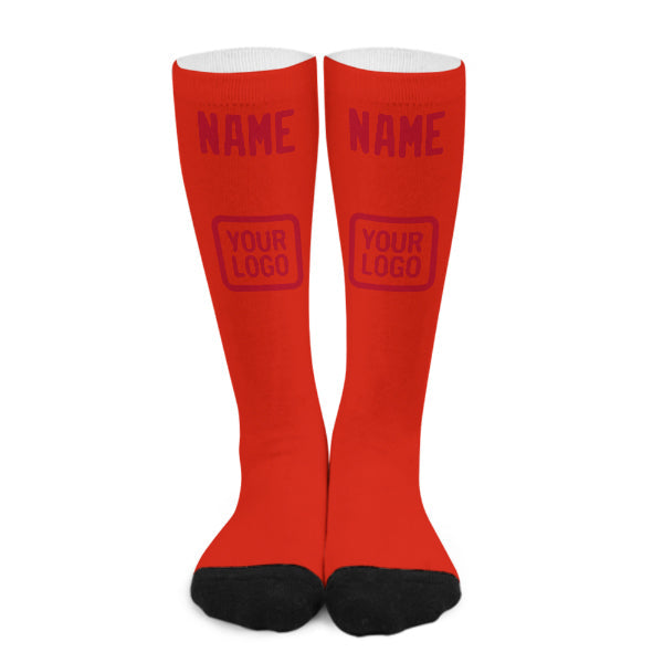 Custom Orange Red Red Knee-High Sock