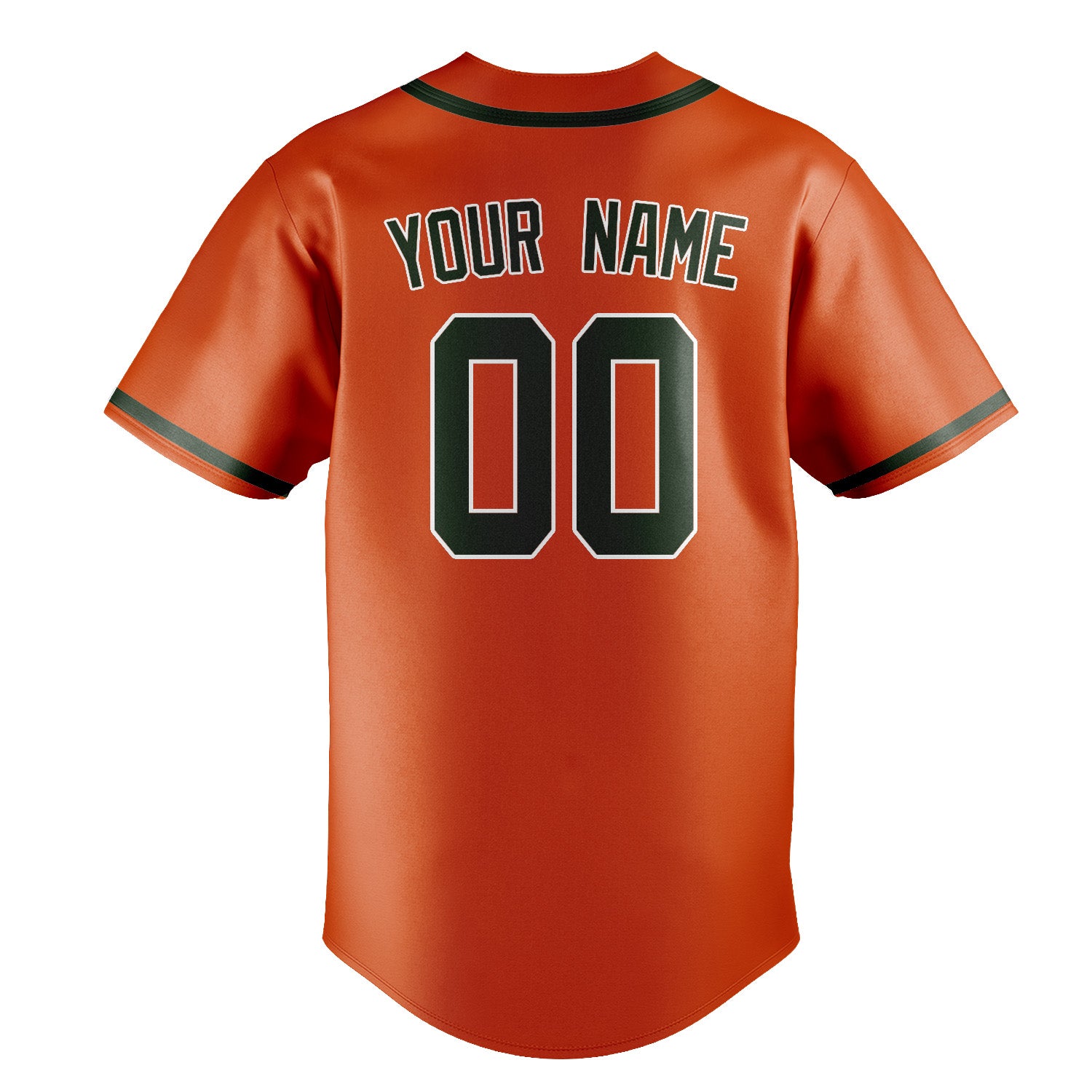 Custom Orange Red Dark Green Baseball Jersey