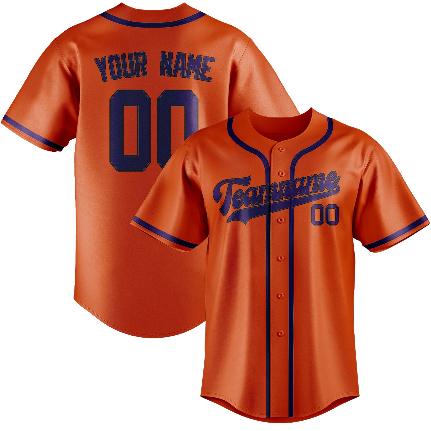 Custom Orange Red Purple Baseball Jersey