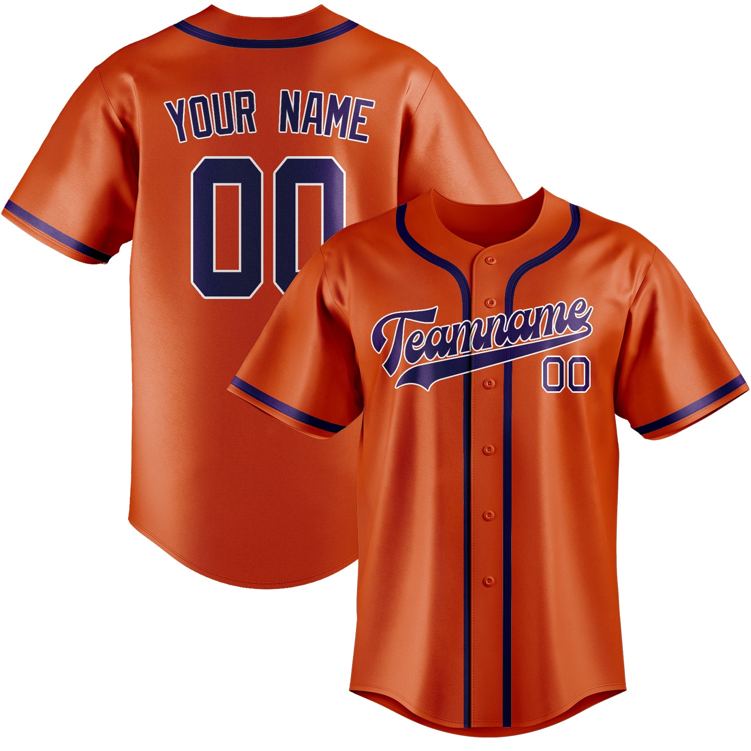 Custom Orange Red Purple Baseball Jersey