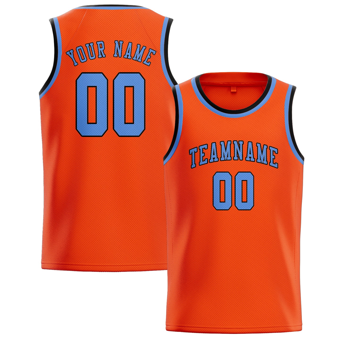 Custom Orange Red Light Blue Basketball Jersey
