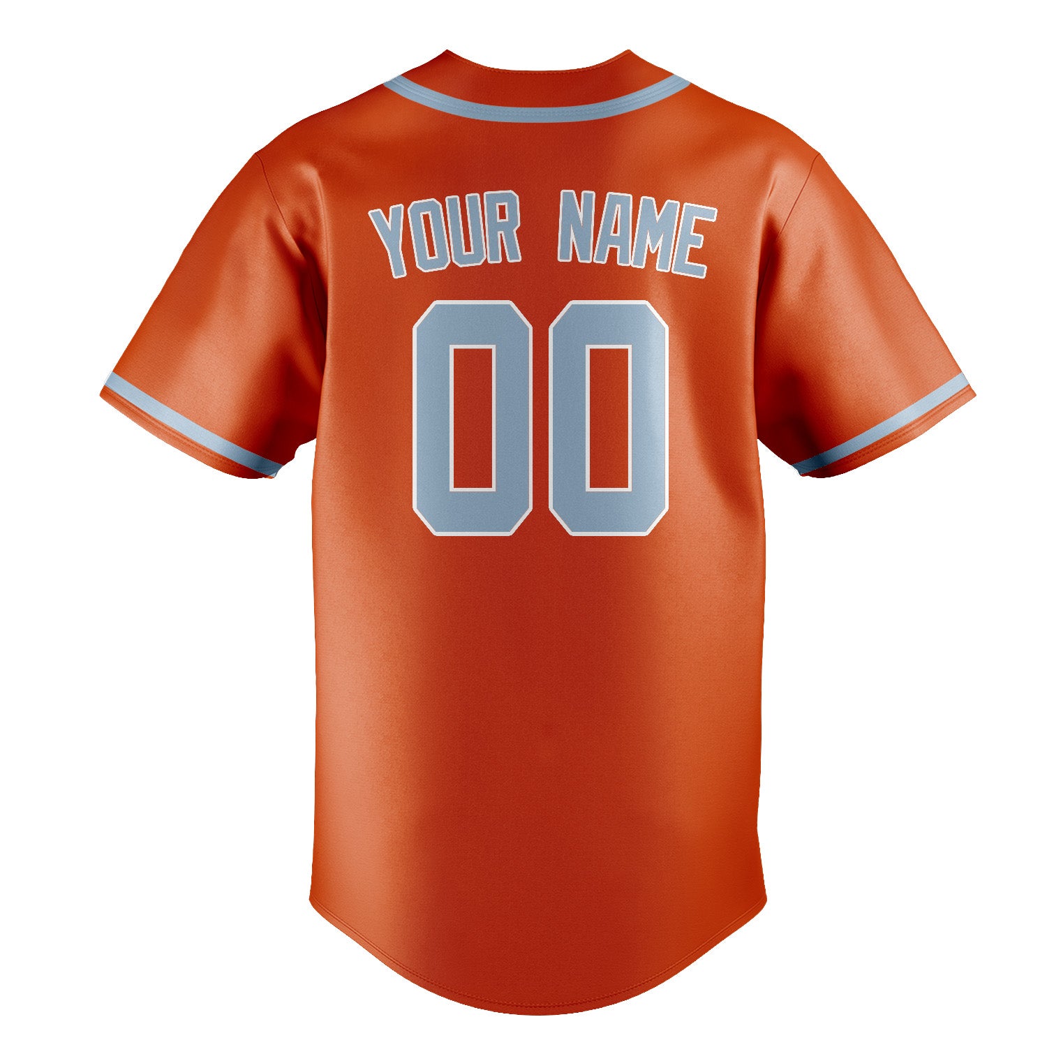 Custom Orange Red Light Blue Baseball Jersey