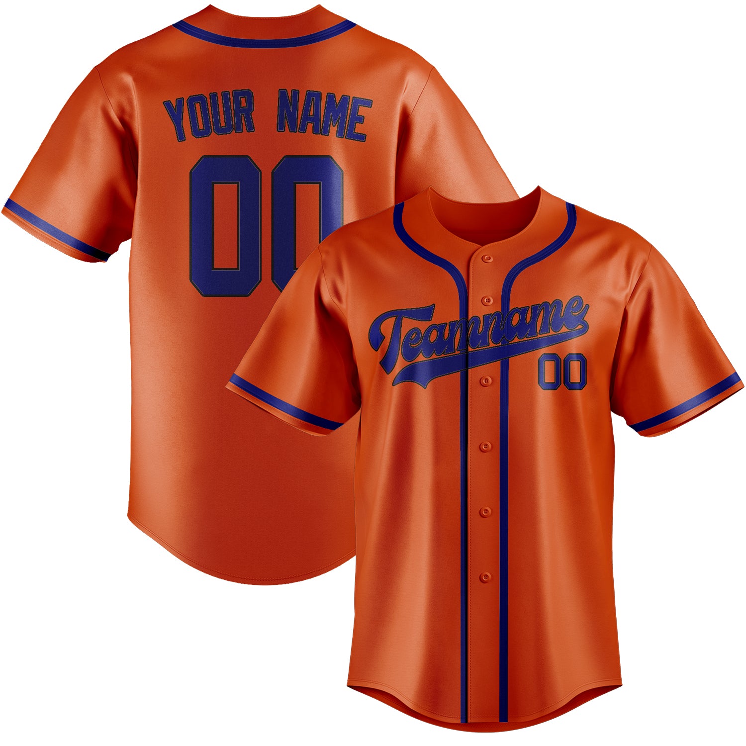 Custom Orange Red Sky Blue Baseball Jersey