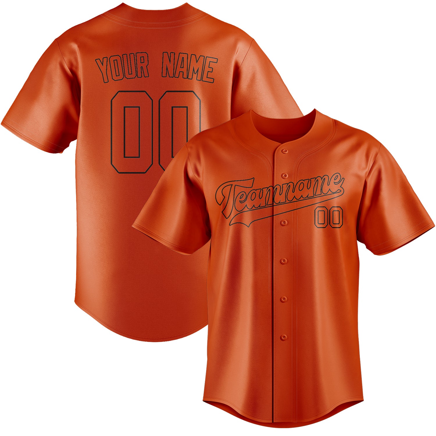 Custom Orange Red Black Baseball Jersey