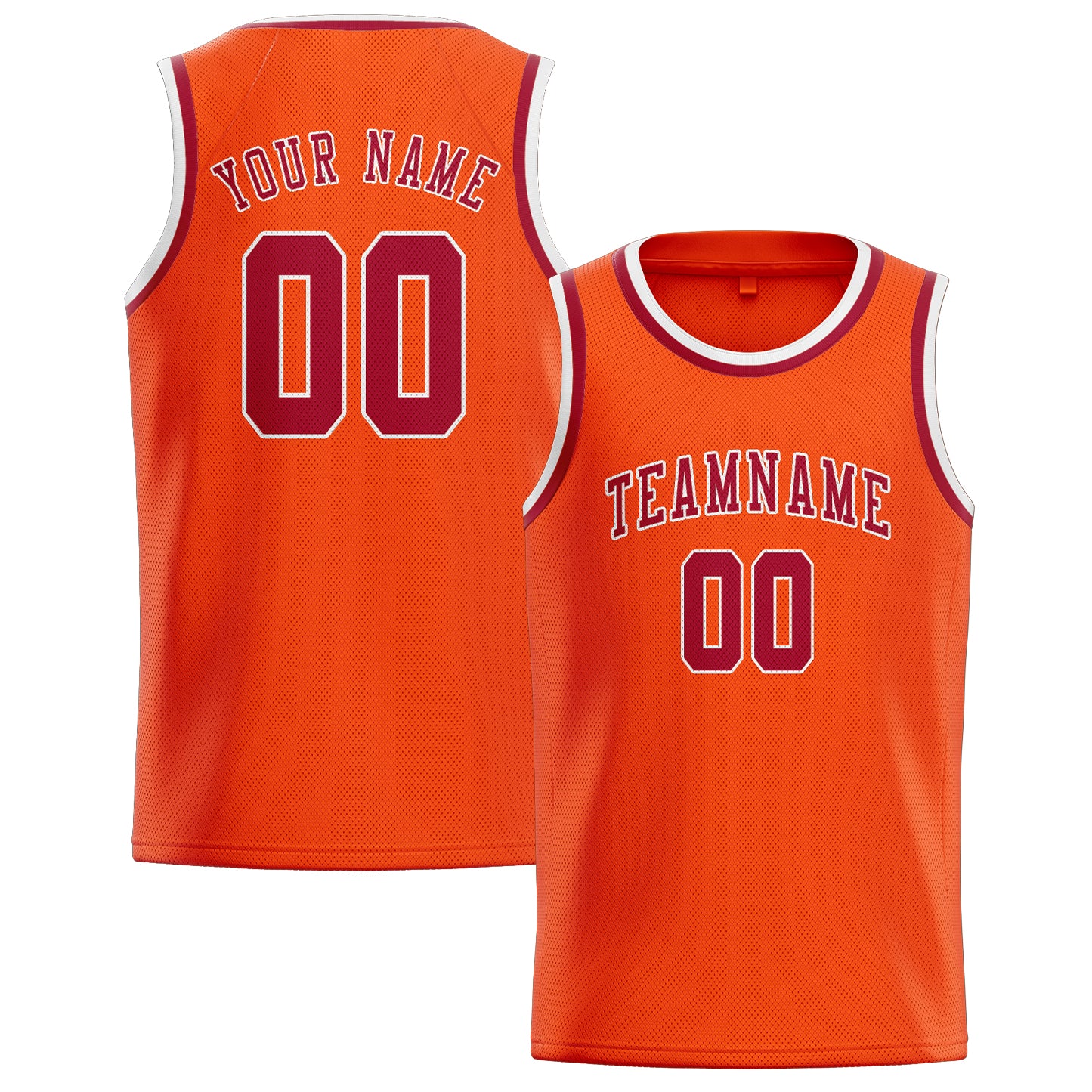 Custom Orange Red Red Basketball Jersey