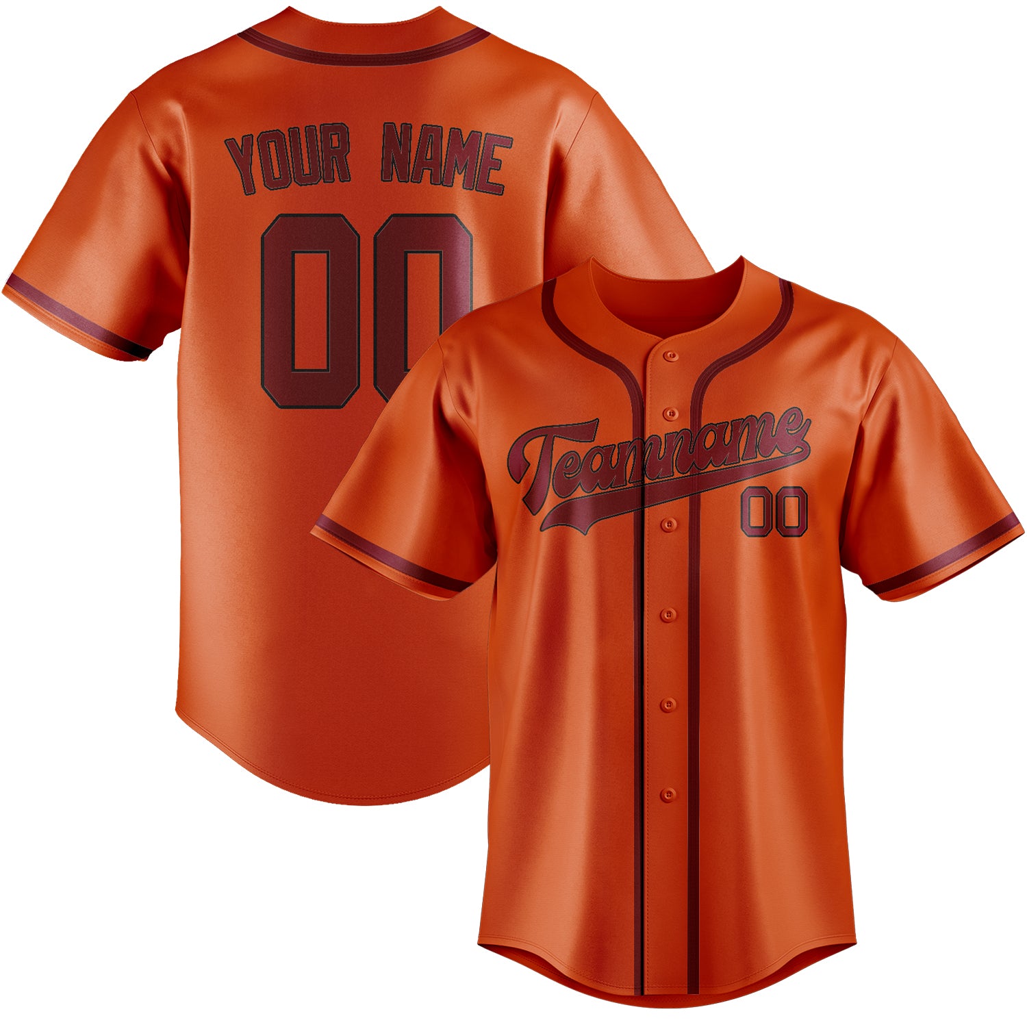 Custom Orange Red Crimson Red Baseball Jersey