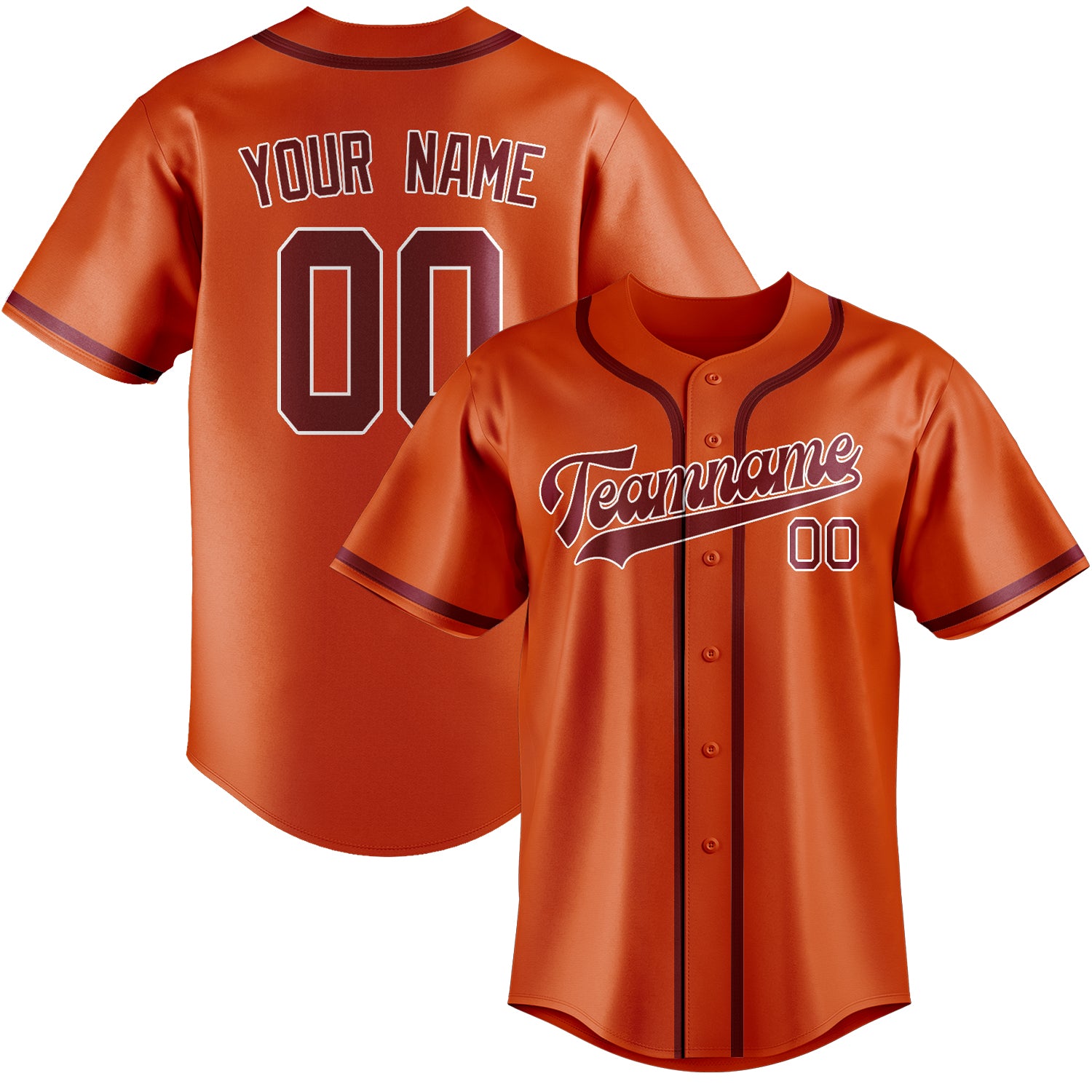 Custom Orange Red Crimson Red Baseball Jersey