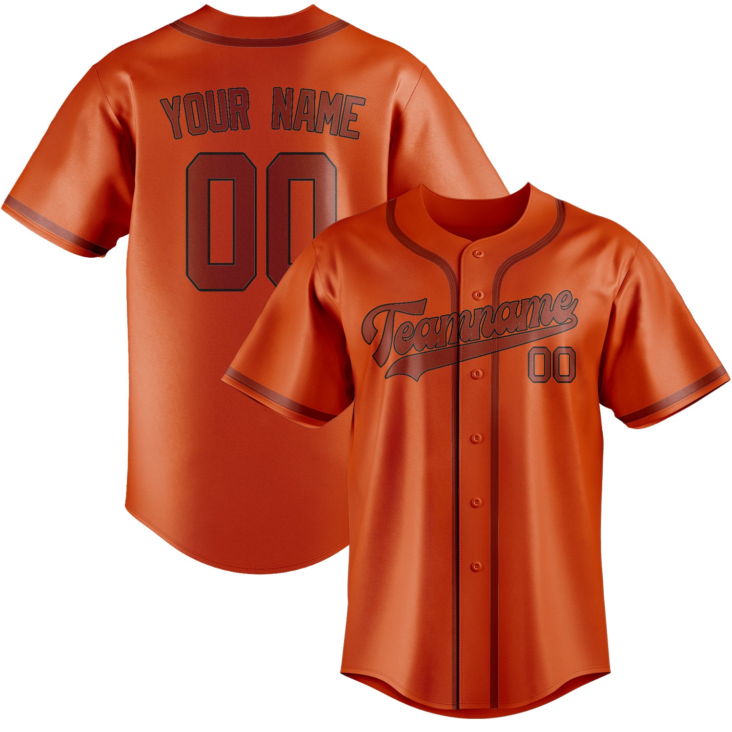 Custom Orange Red Coral Red Baseball Jersey
