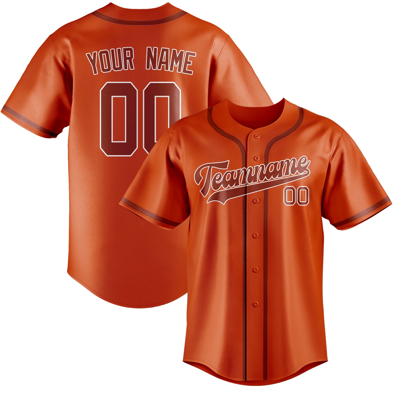 Custom Orange Red Coral Red Baseball Jersey