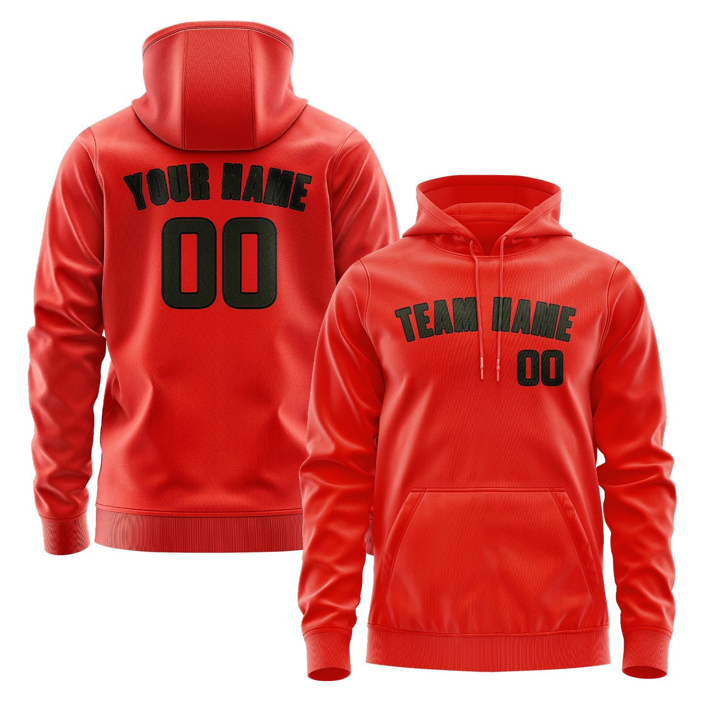 Custom Orange Red Olive Hoodie