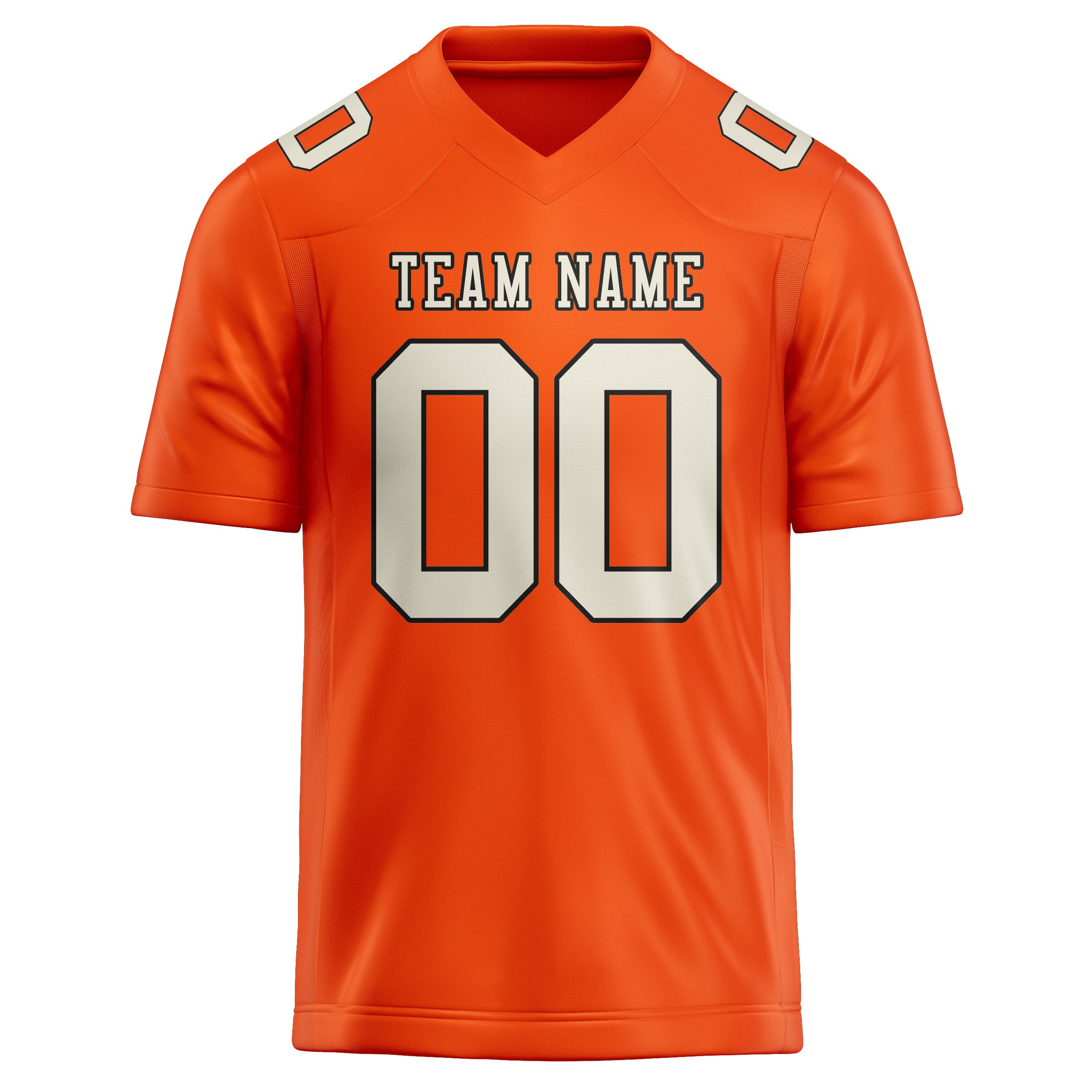 Custom Orange Red Cream Football Jersey