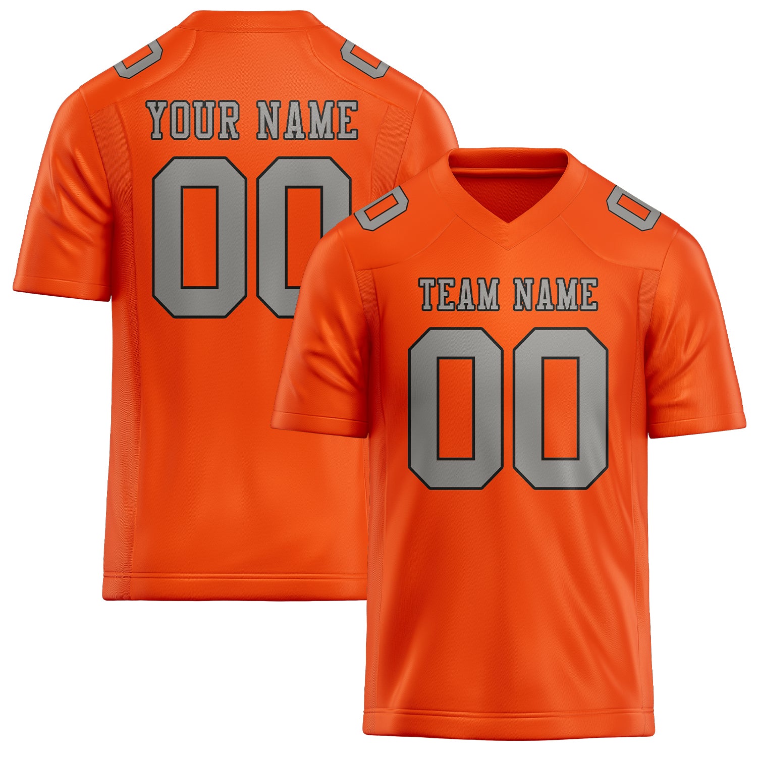 Custom Orange Red Gray Football Jersey