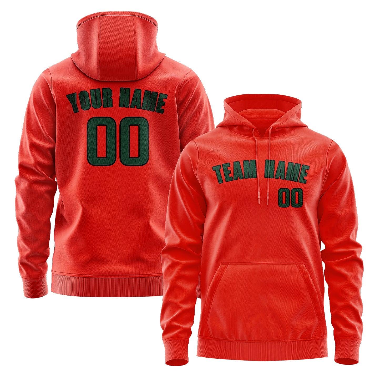 Custom Orange Red Green Hoodie