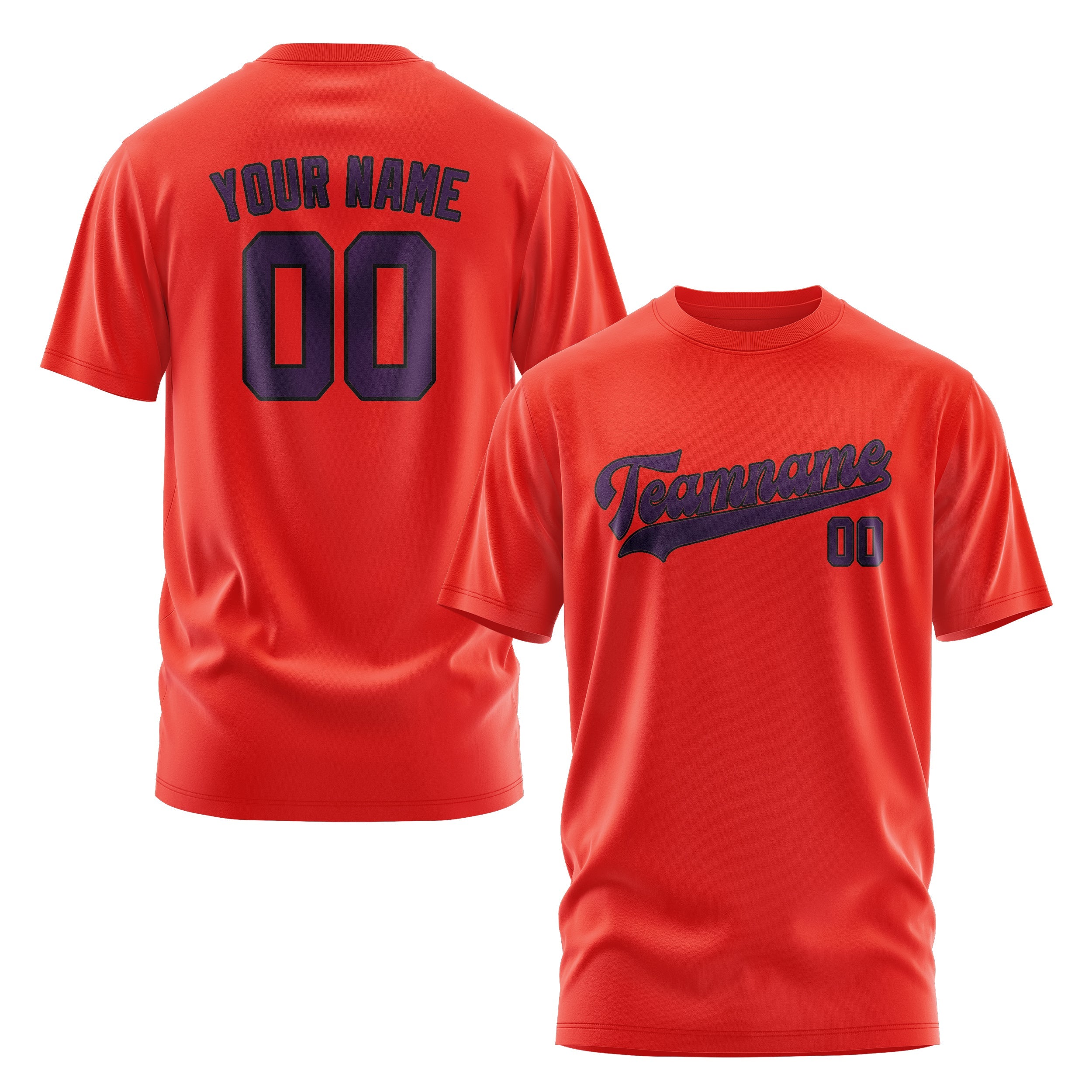 Custom Orange Red Purple T-Shirt