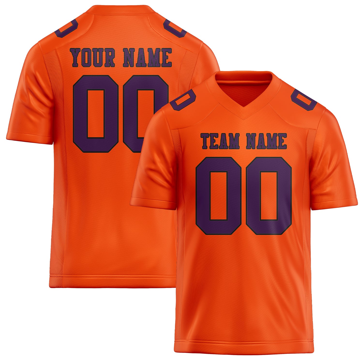 Custom Orange Red Purple Football Jersey