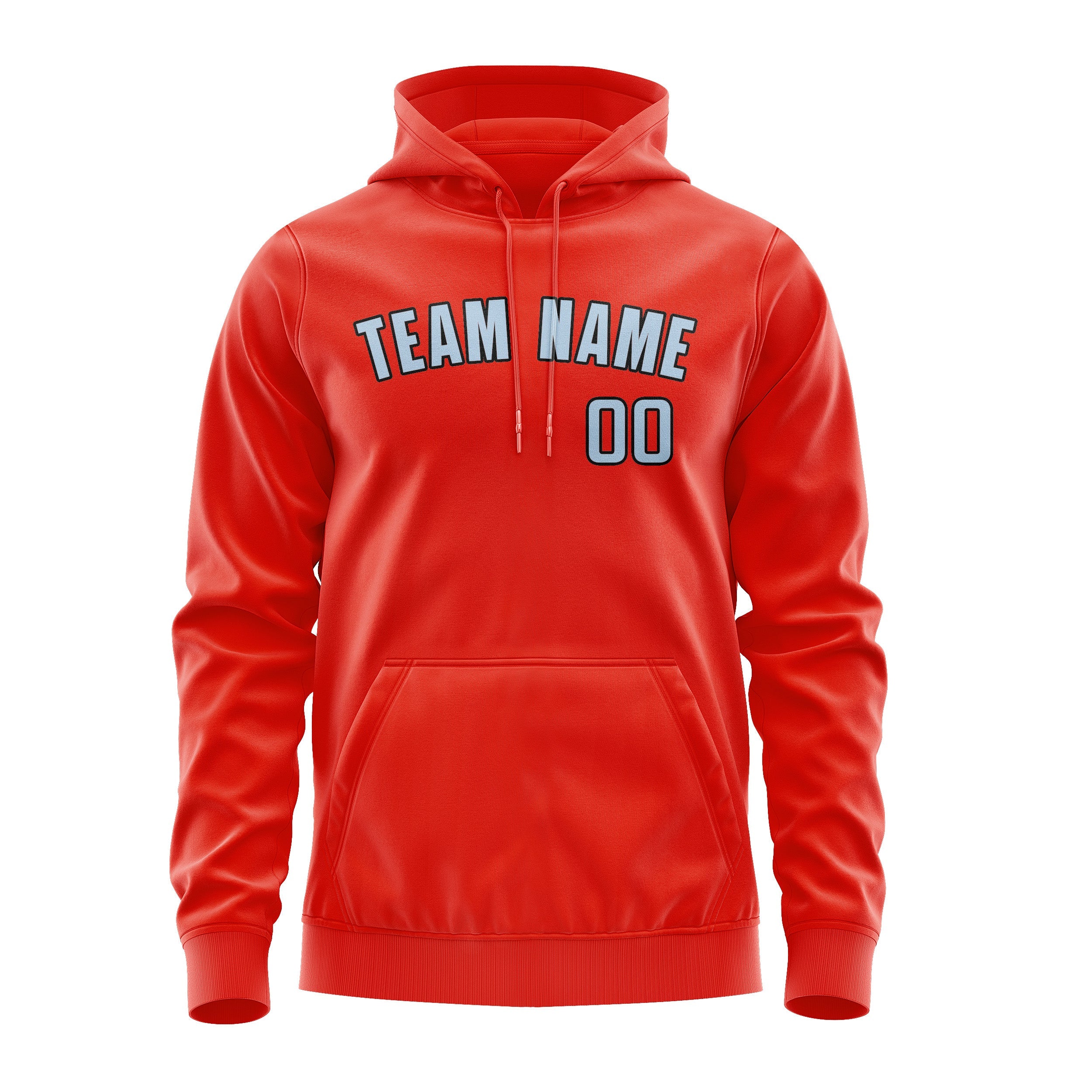 Custom Orange Red Light Blue Hoodie