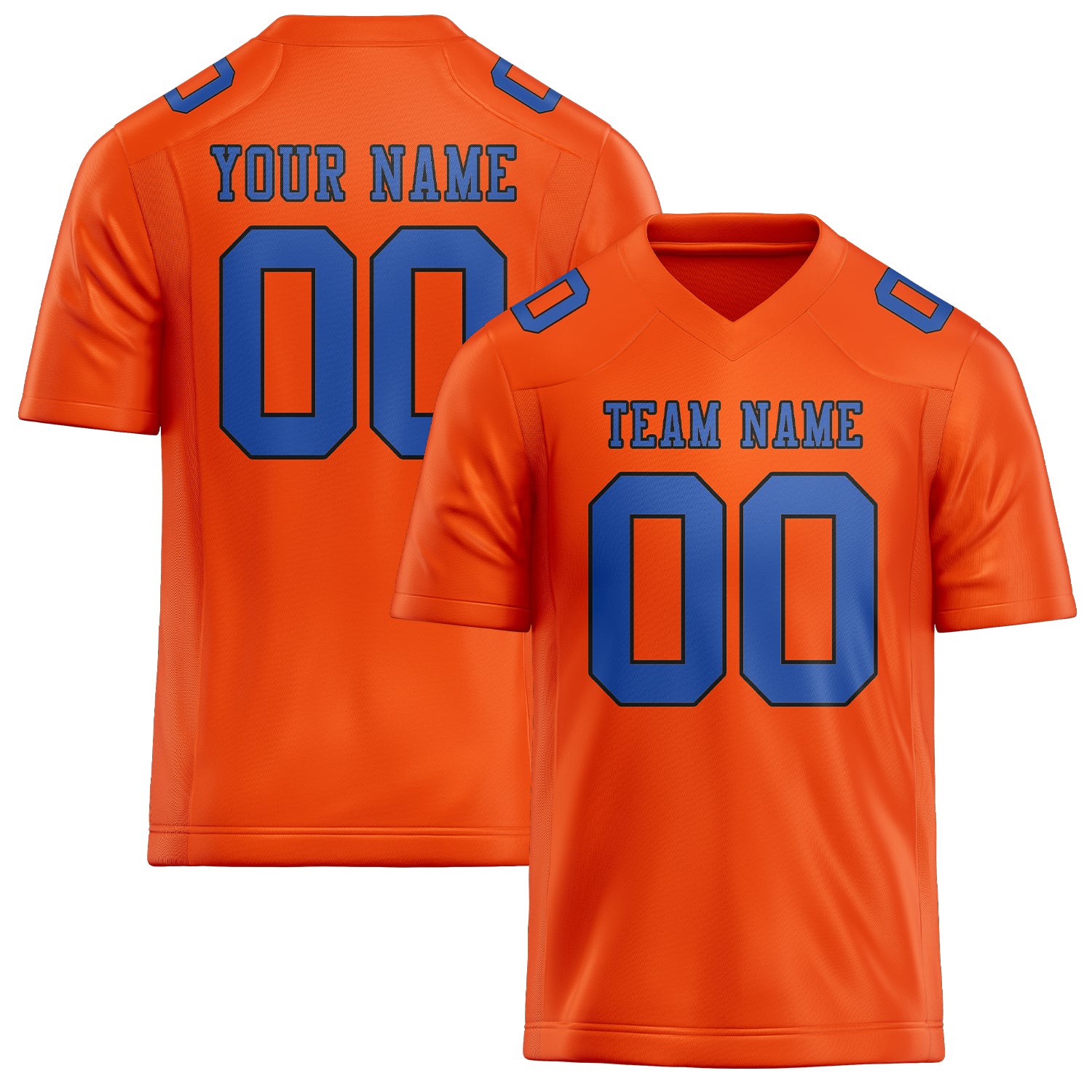 Custom Orange Red Sky Blue Football Jersey
