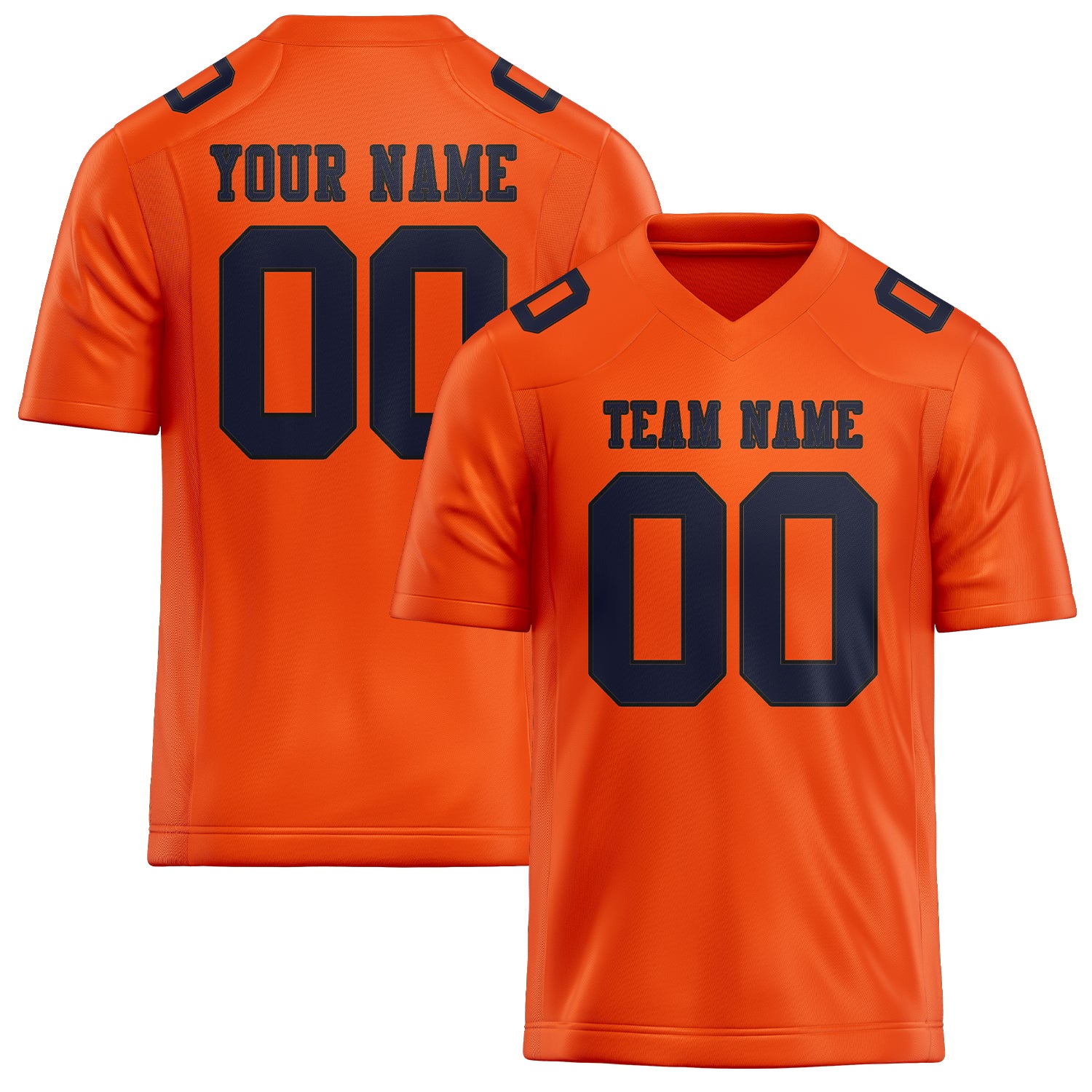 Custom Orange Red Navy Football Jersey