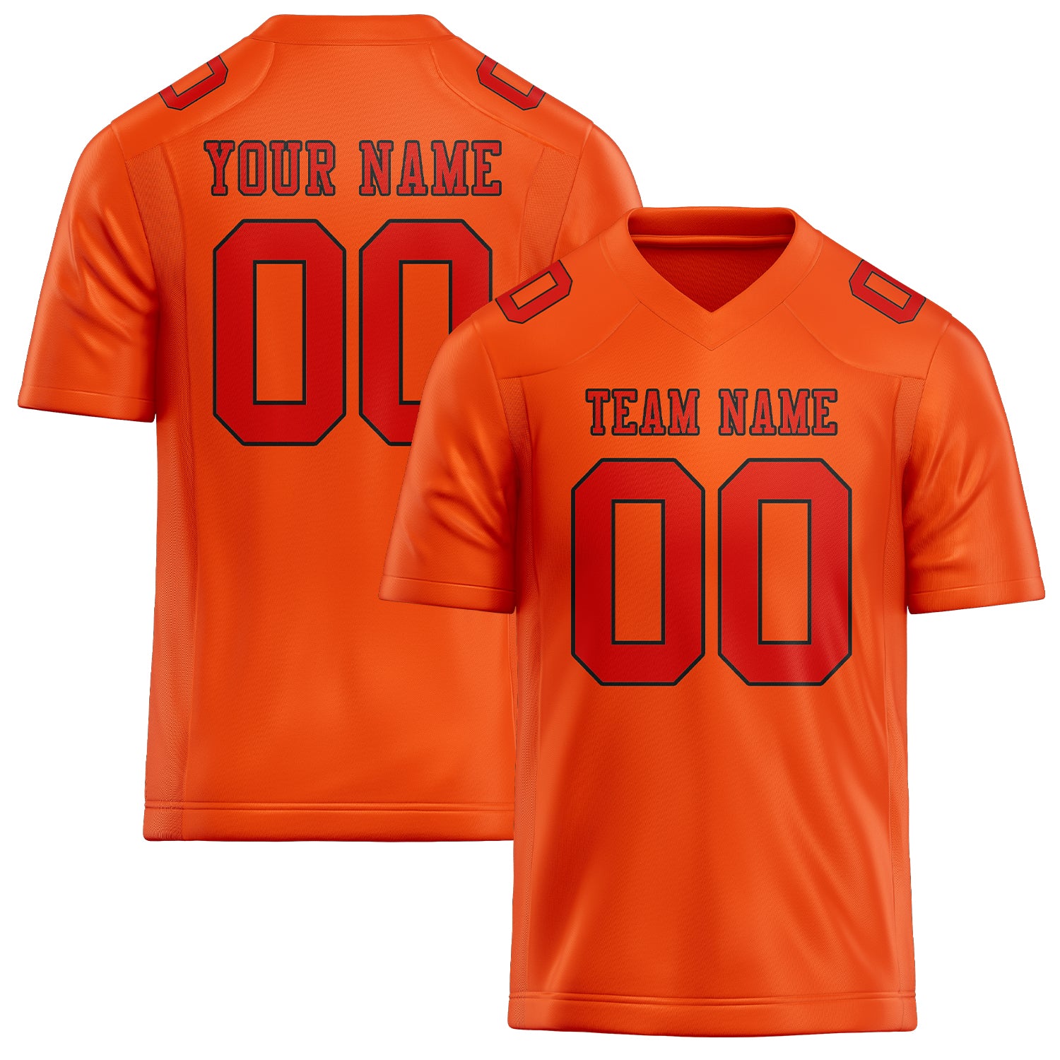 Custom Orange Red Orange Red Football Jersey