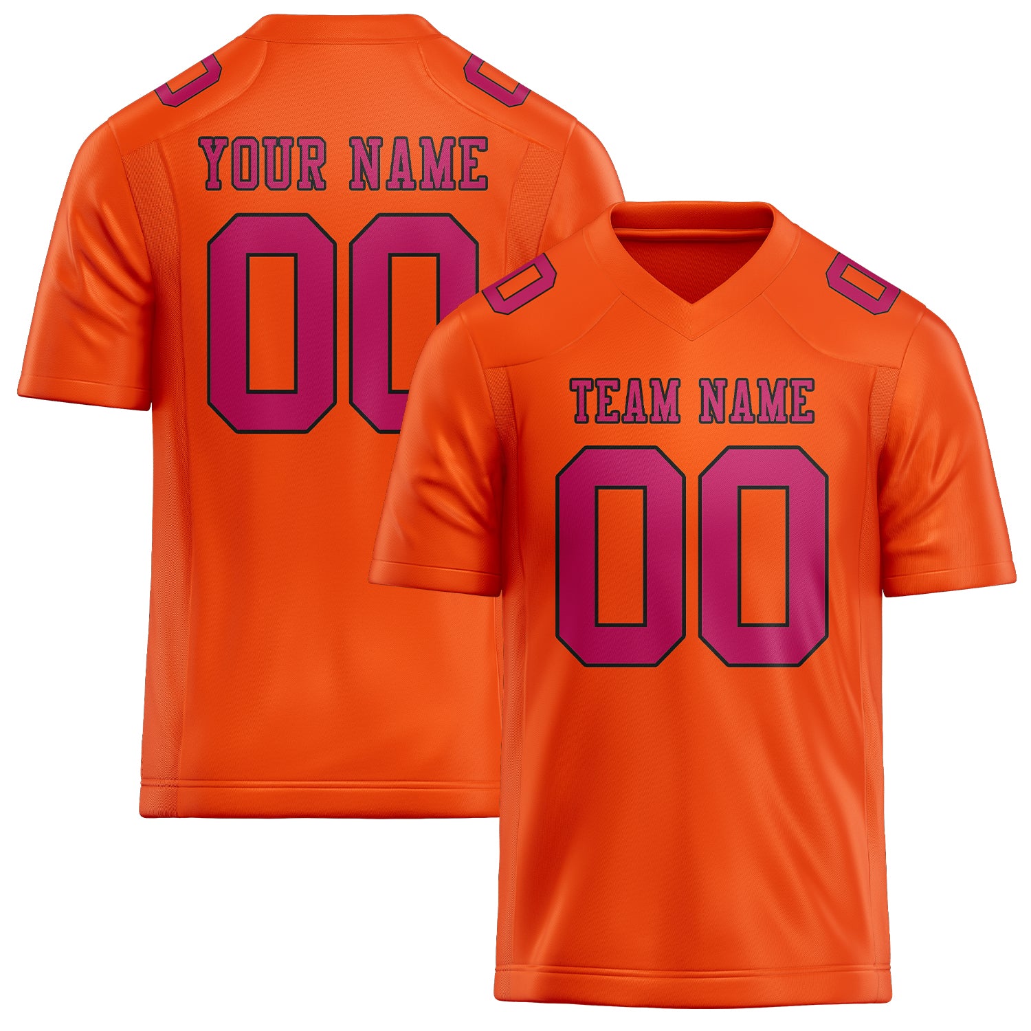 Custom Orange Red Pink Football Jersey