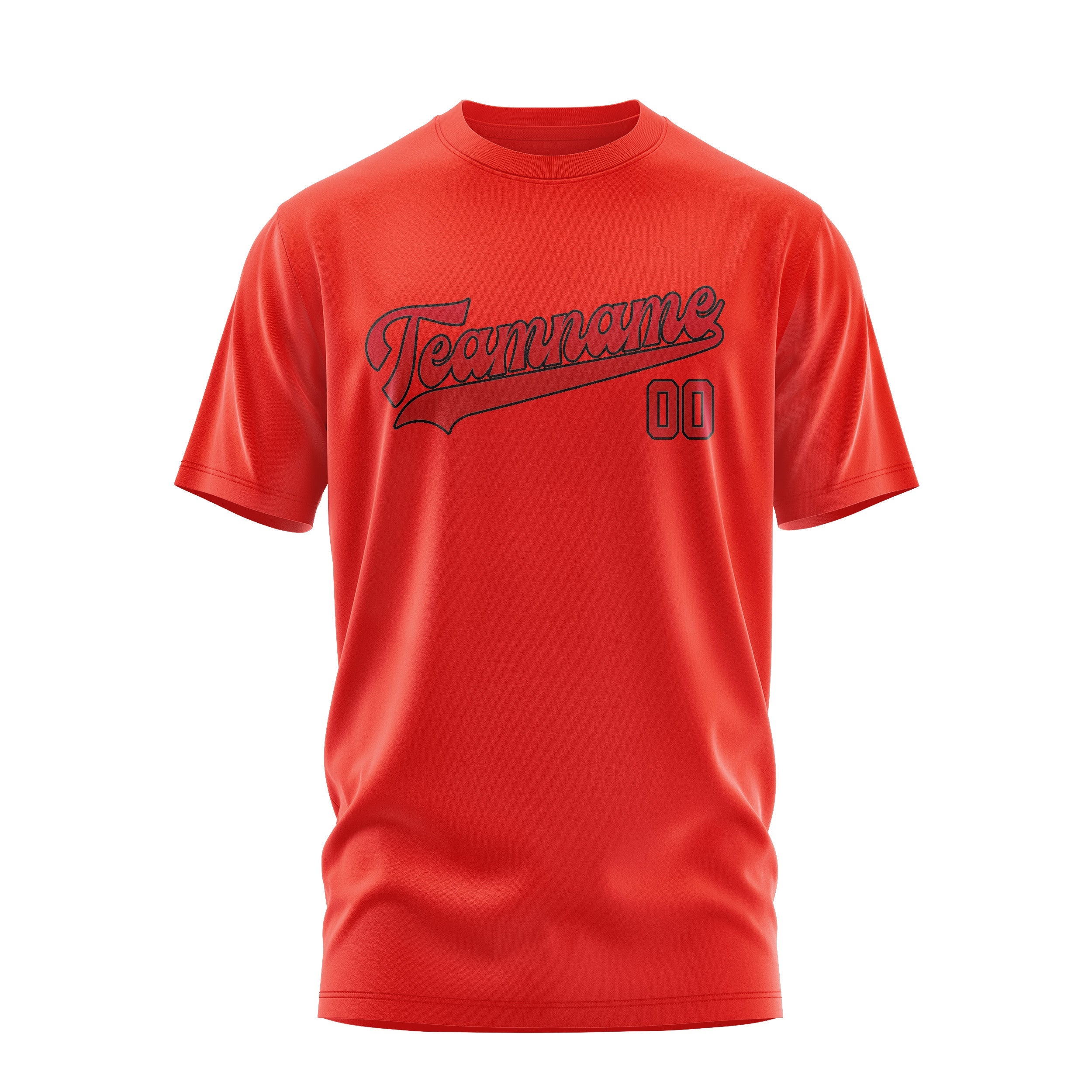 Custom Orange Red Red T-Shirt