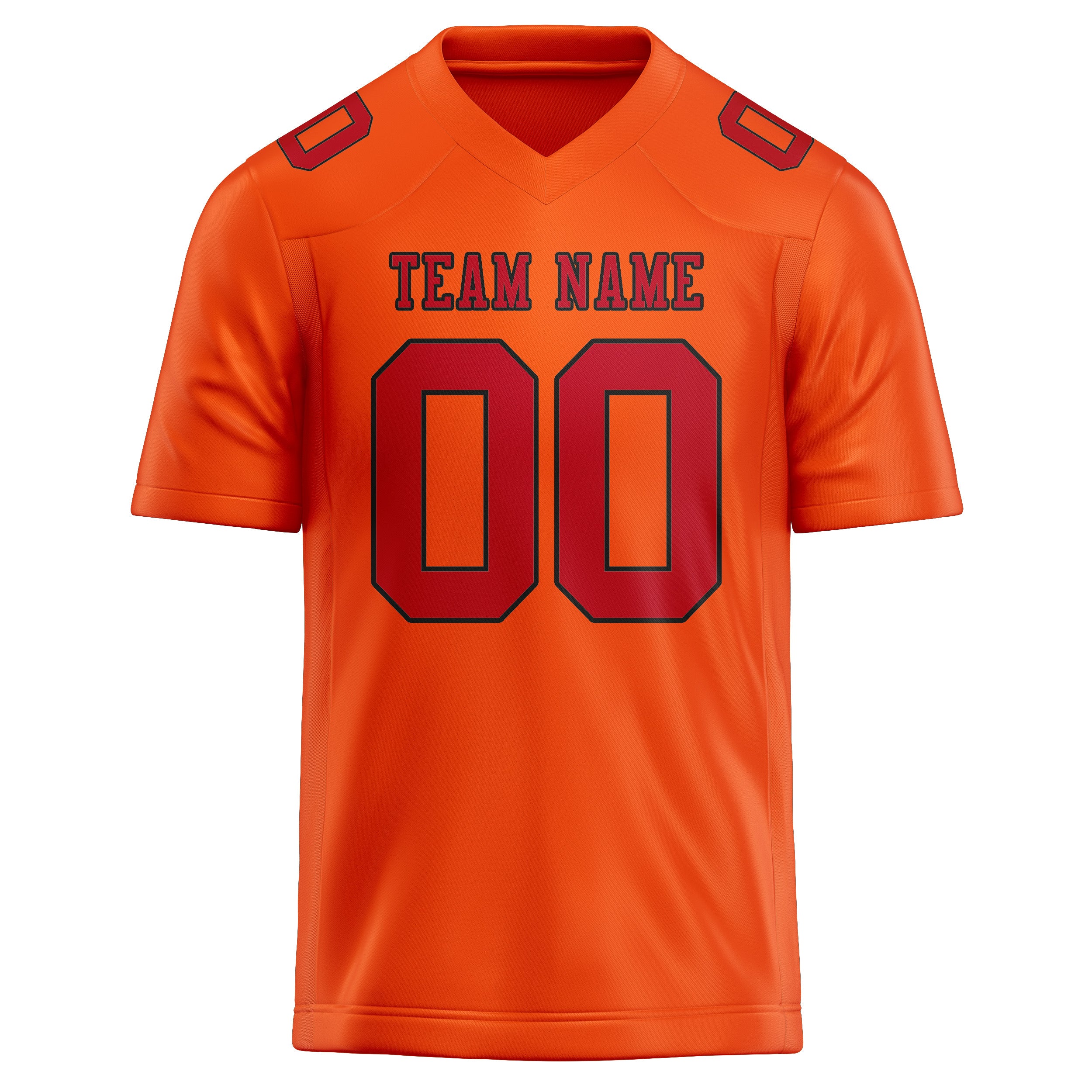 Custom Orange Red Red Football Jersey