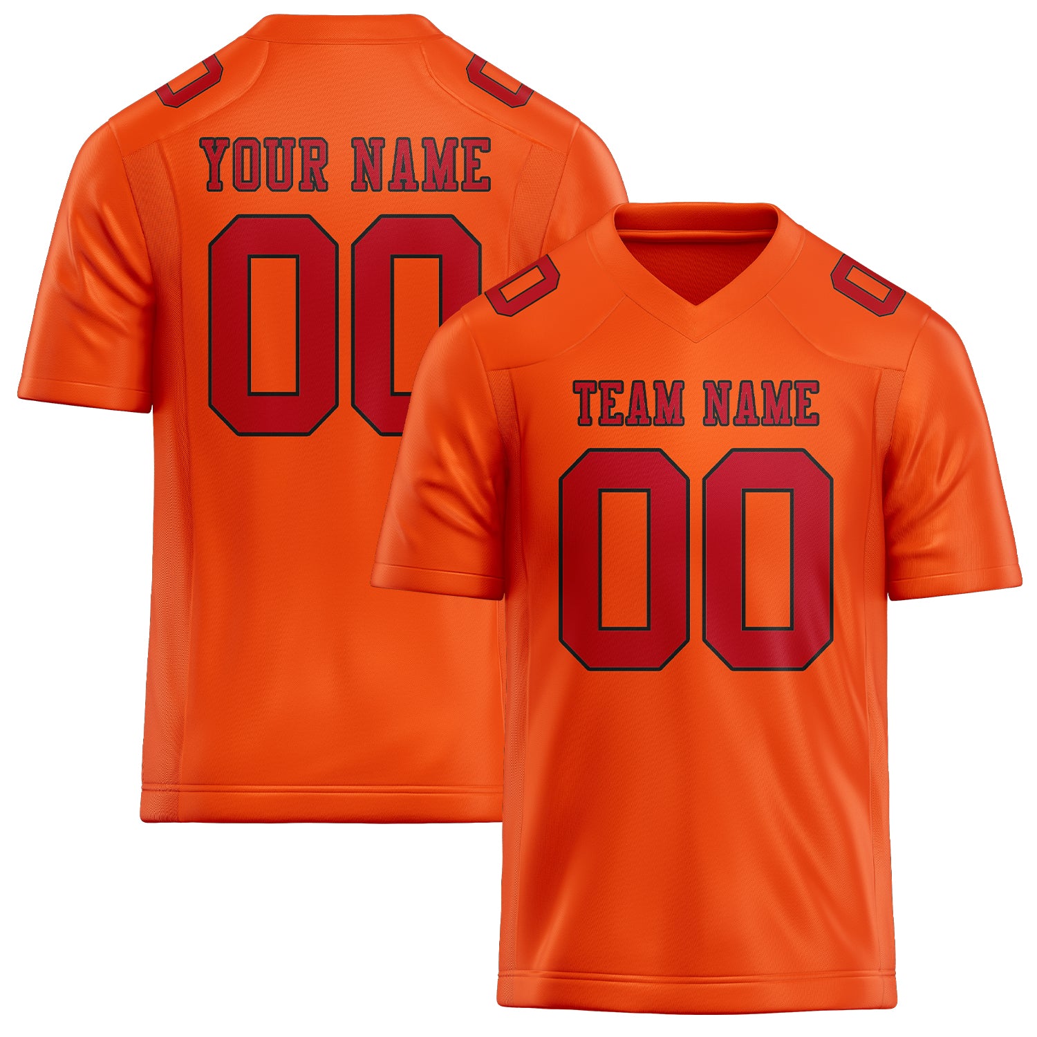 Custom Orange Red Red Football Jersey