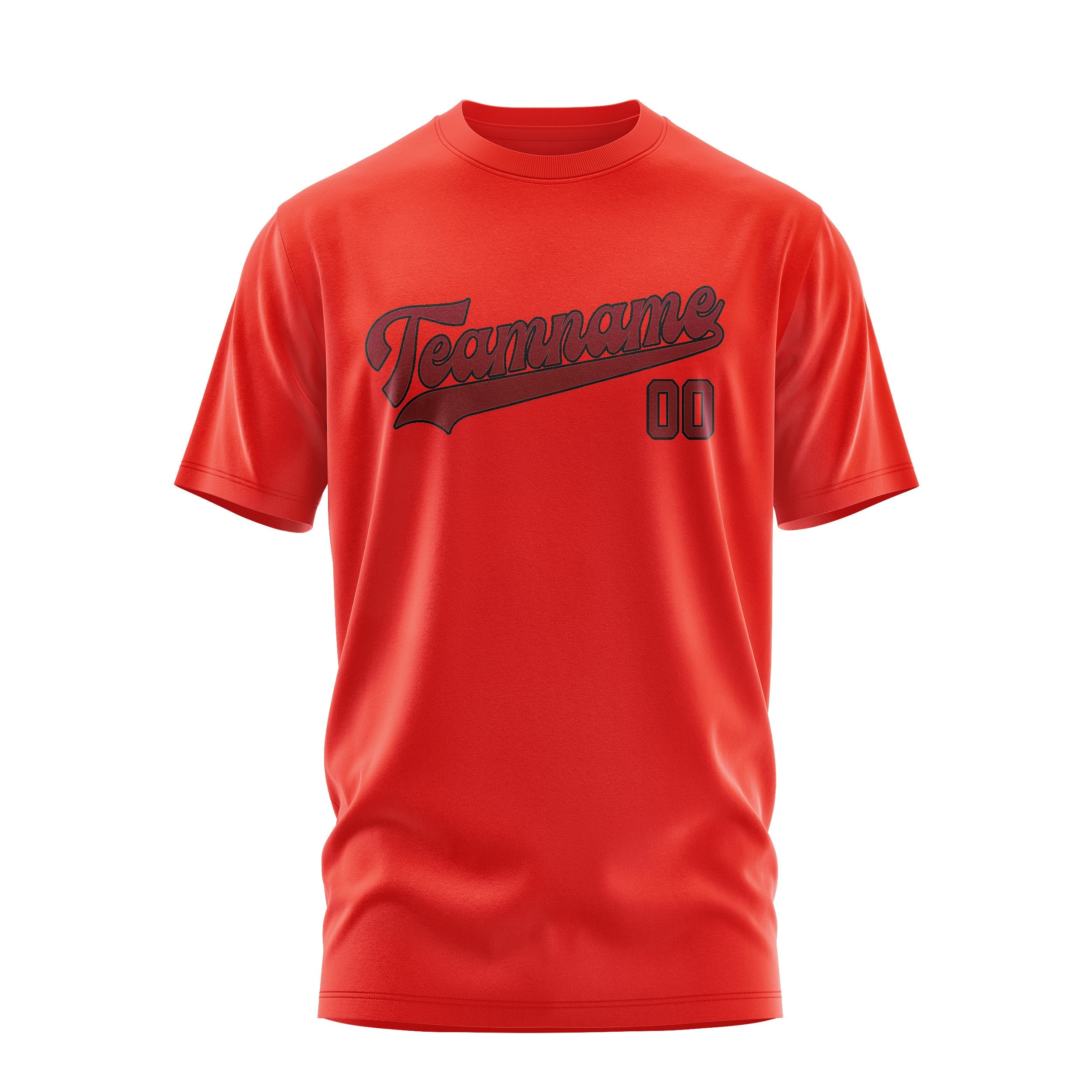 Custom Orange Red Crimson Red T-Shirt