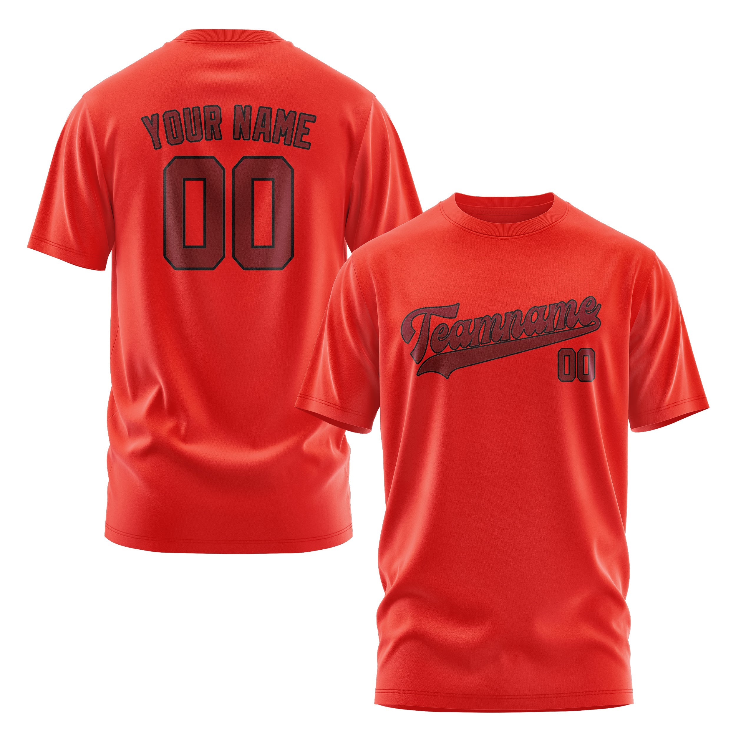 Custom Orange Red Crimson Red T-Shirt