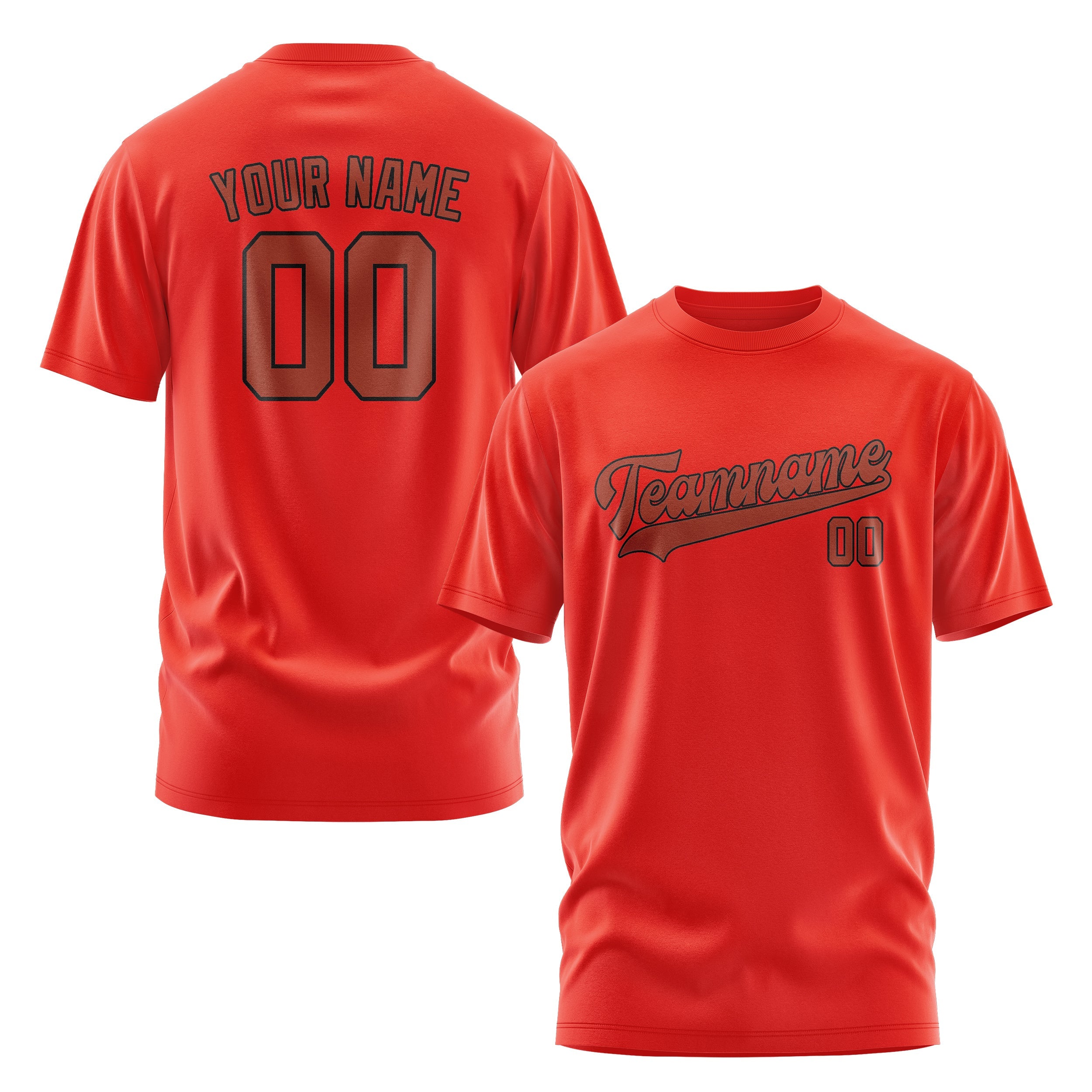 Custom Orange Red Coral Red T-Shirt