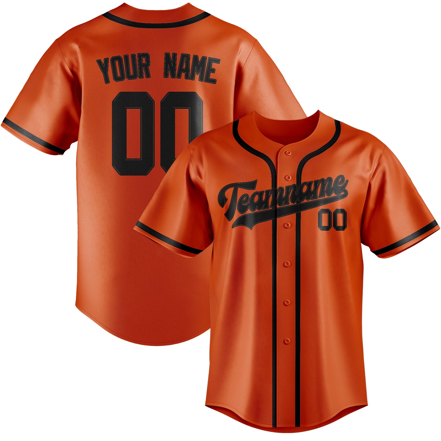 Custom Orange Red Black Baseball Jersey