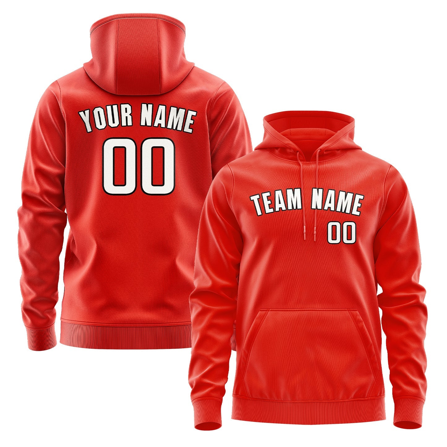 Custom Orange Red White Hoodie