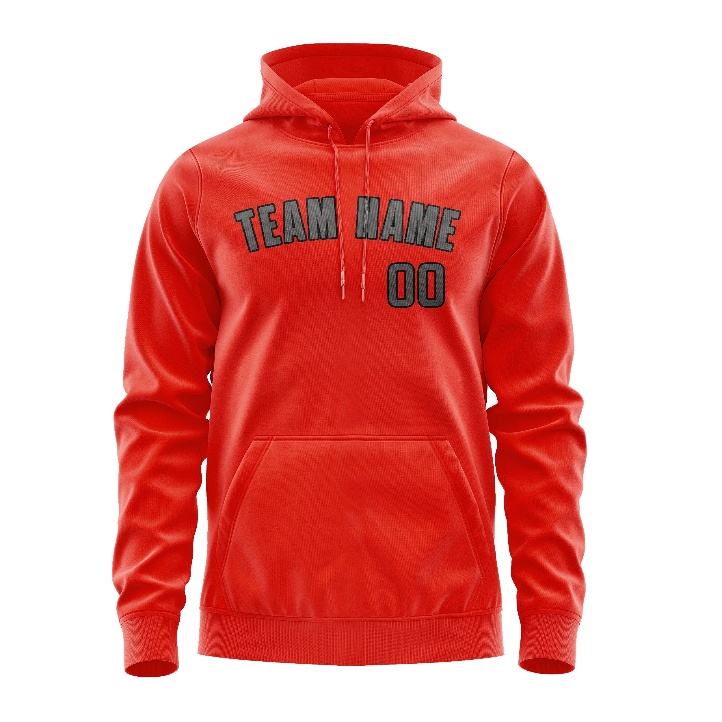 Custom Orange Red Dark Grey Hoodie