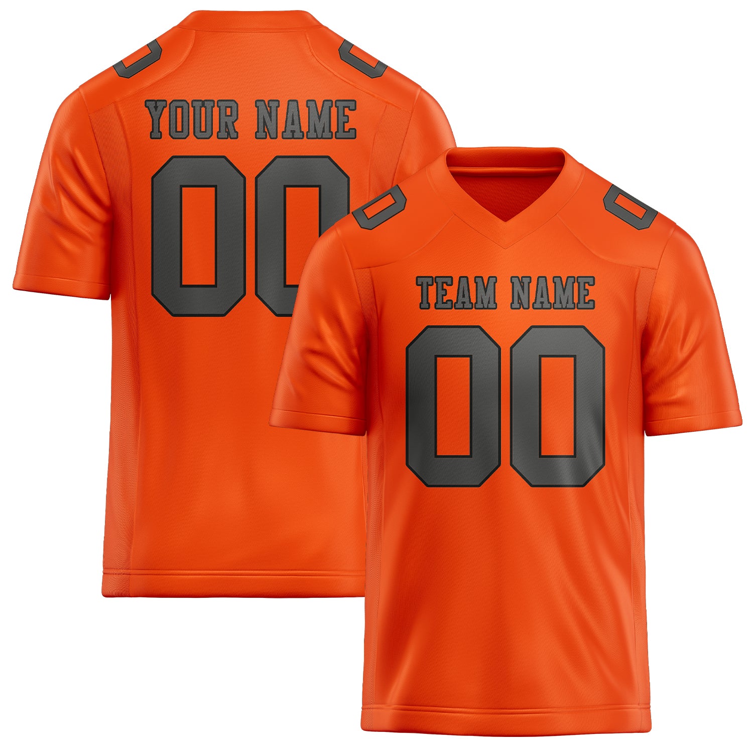 Custom Orange Red Dark Grey Football Jersey