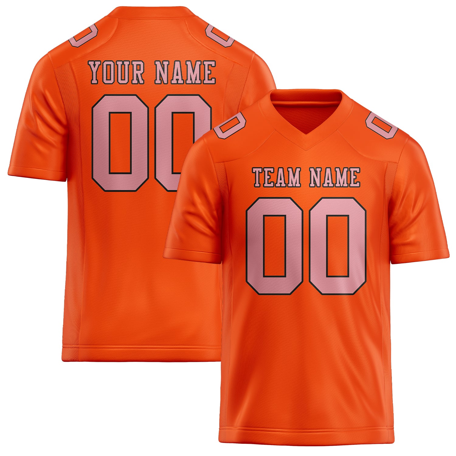 Custom Orange Red Light Pink Football Jersey