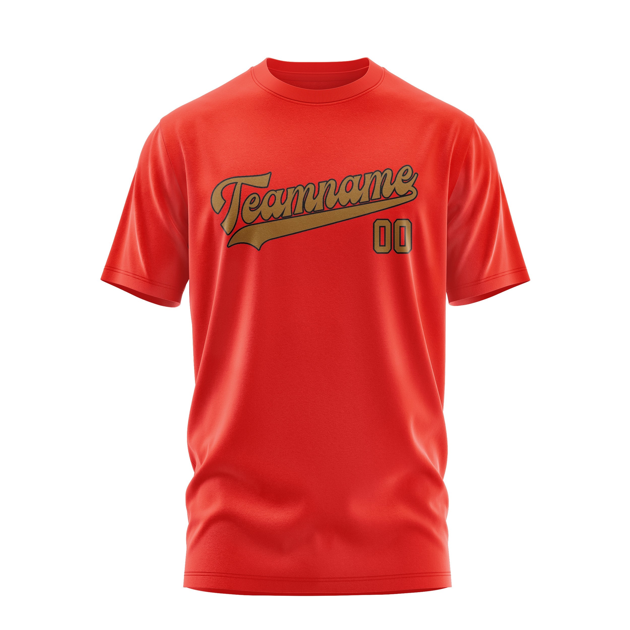 Custom Orange Red Khaki T-Shirt