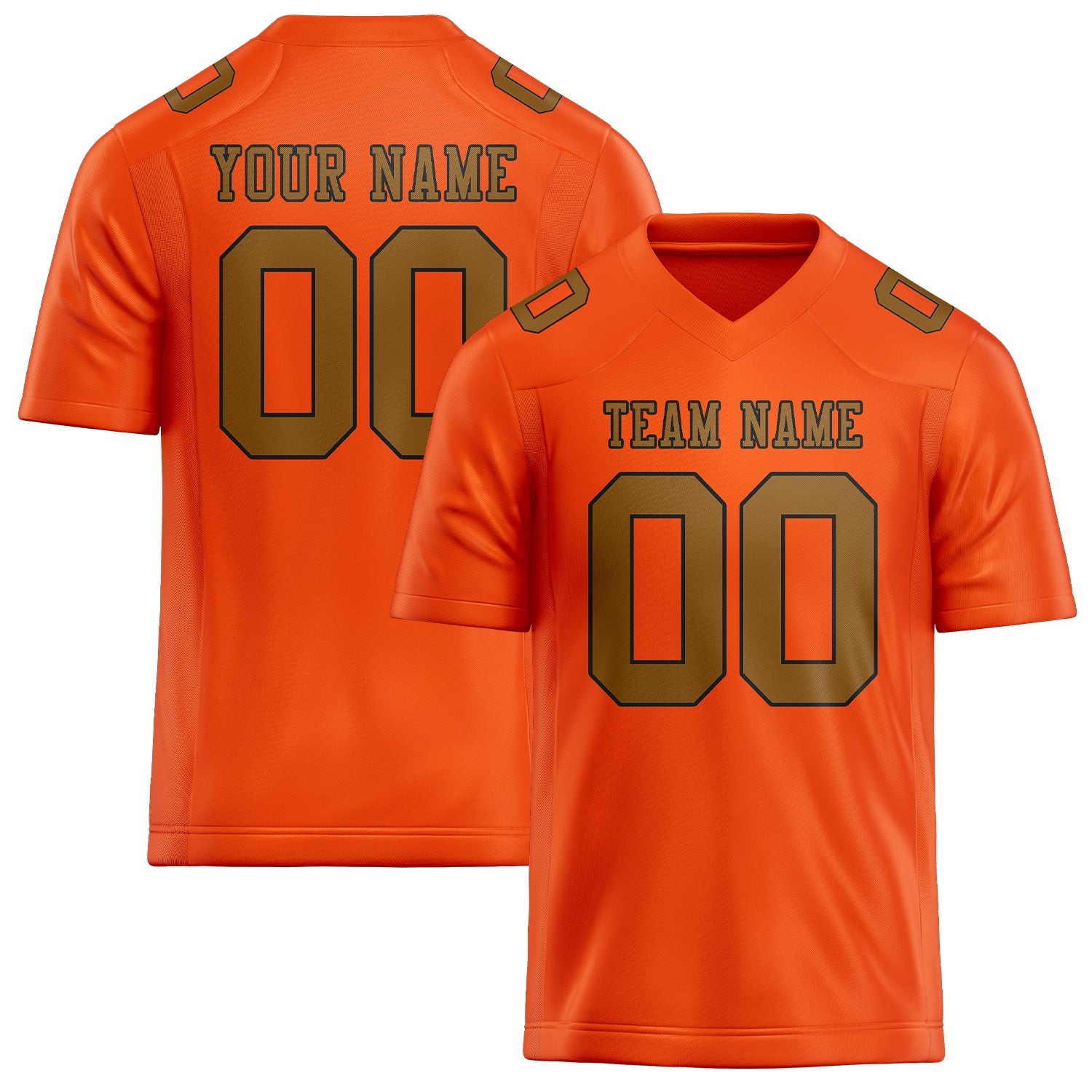 Custom Orange Red Khaki Football Jersey