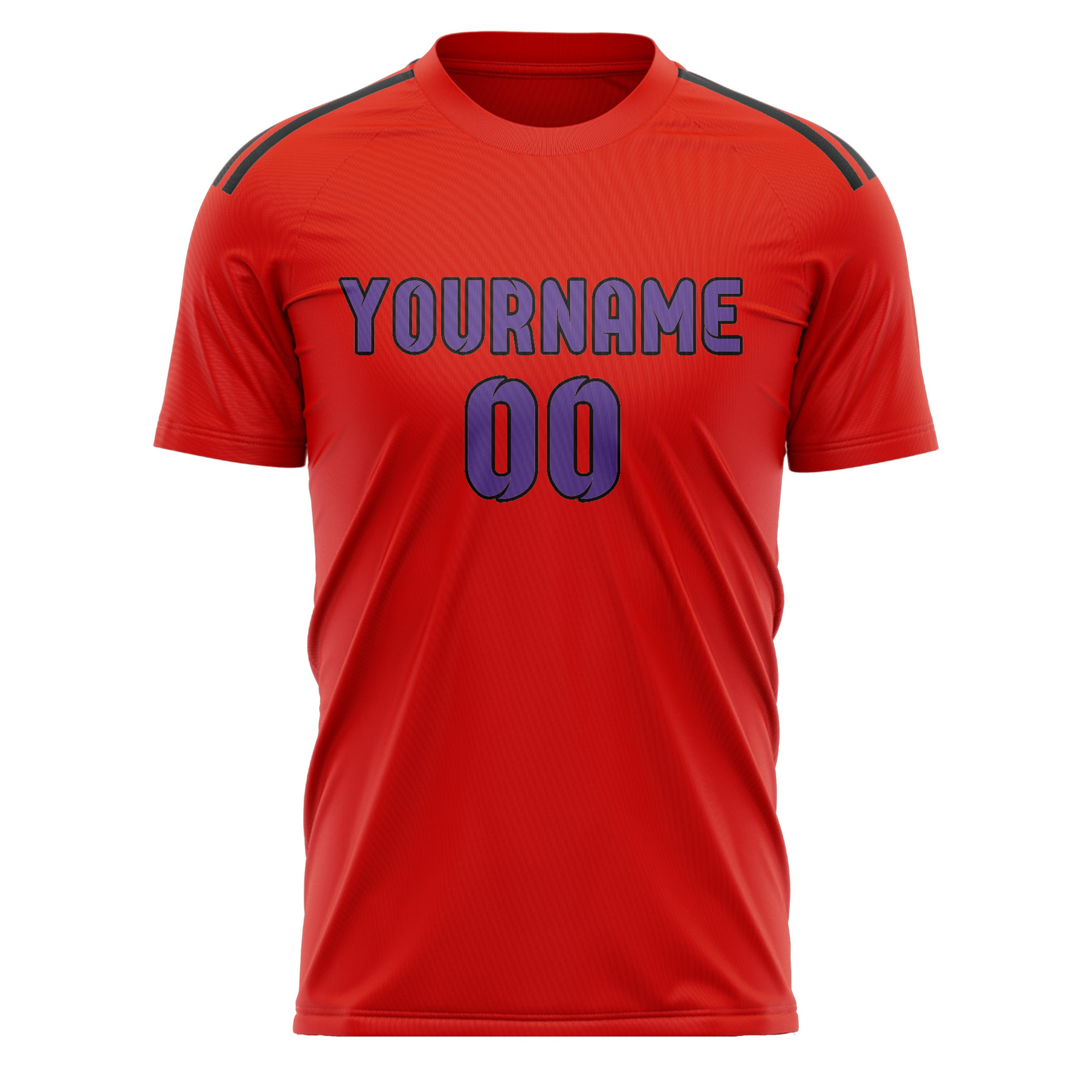 Custom Orange Red Light Purple Soccer Jersey
