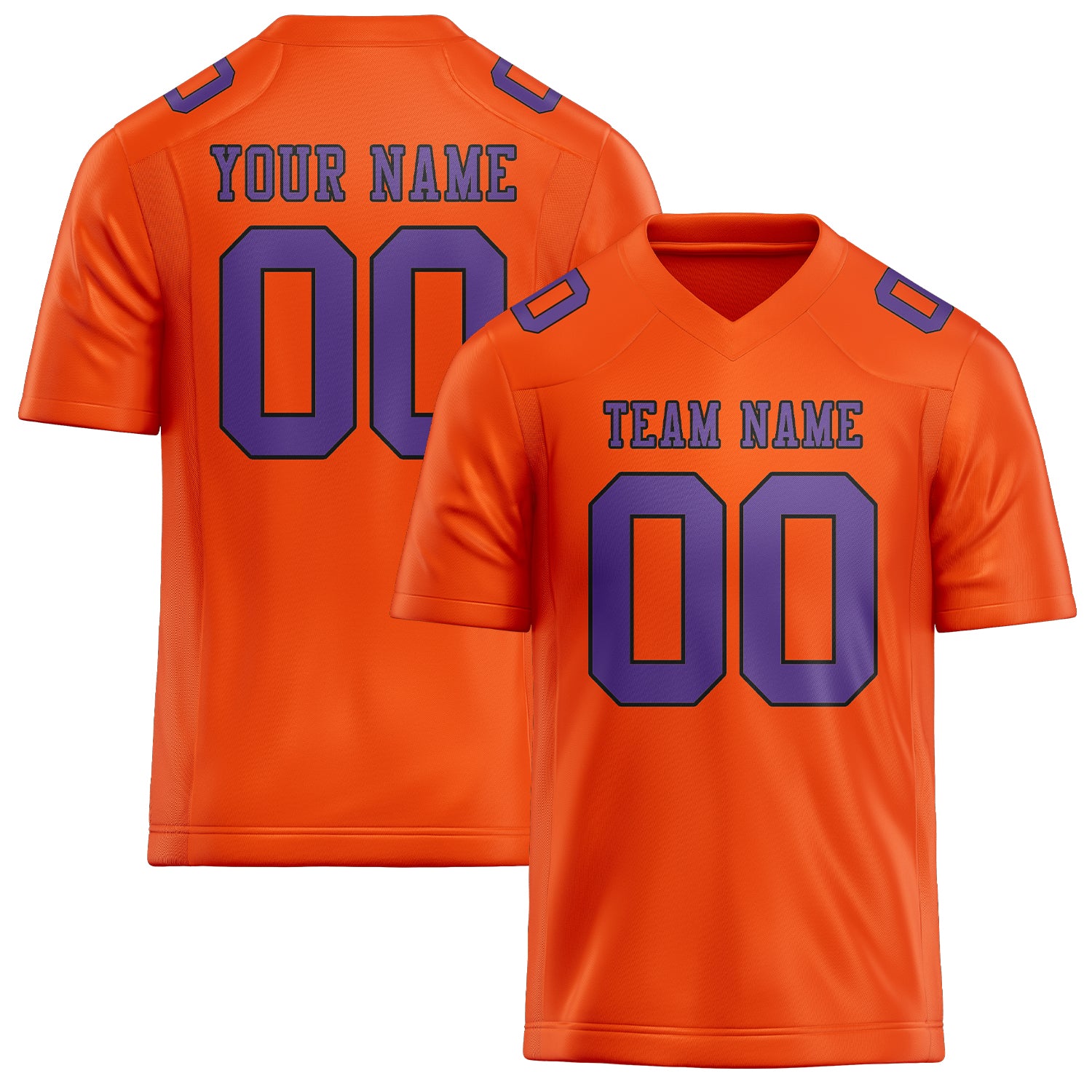 Custom Orange Red Light Purple Football Jersey