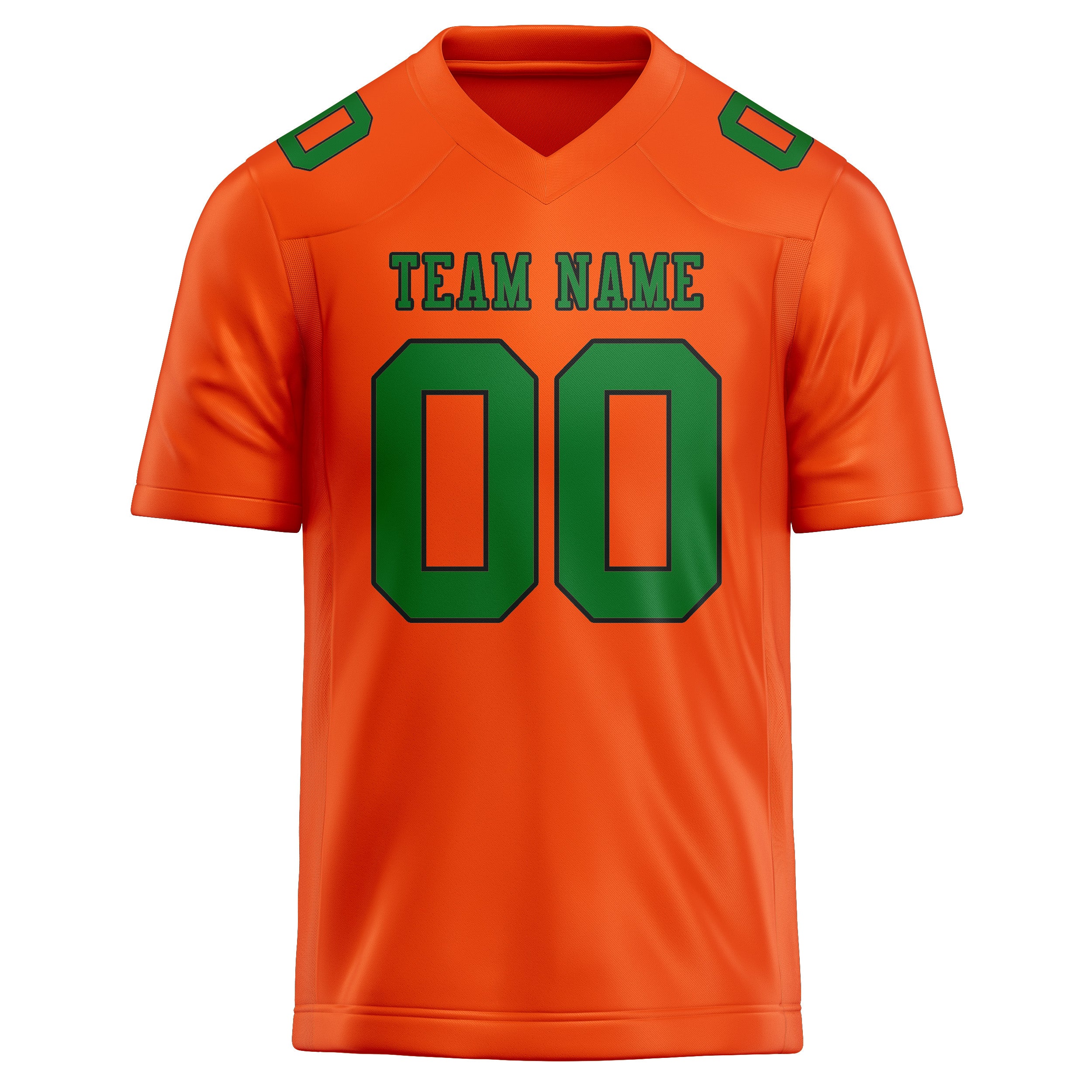 Custom Orange Red Emerald Green Football Jersey