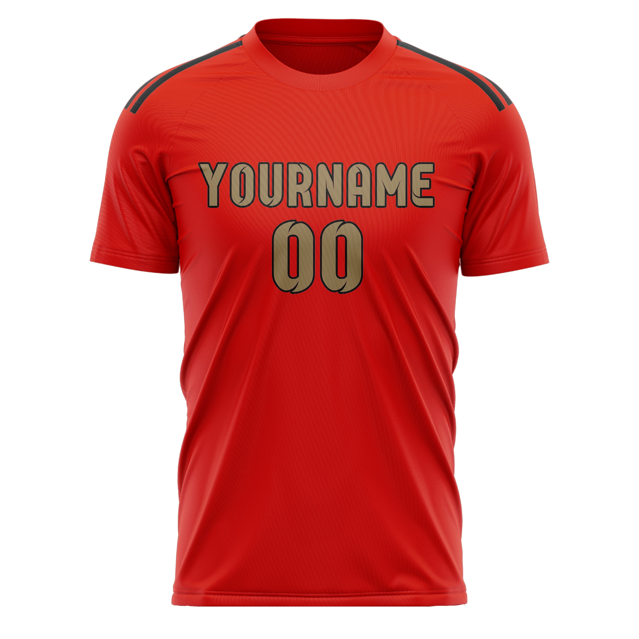 Custom Orange Red Light Khaki Soccer Jersey