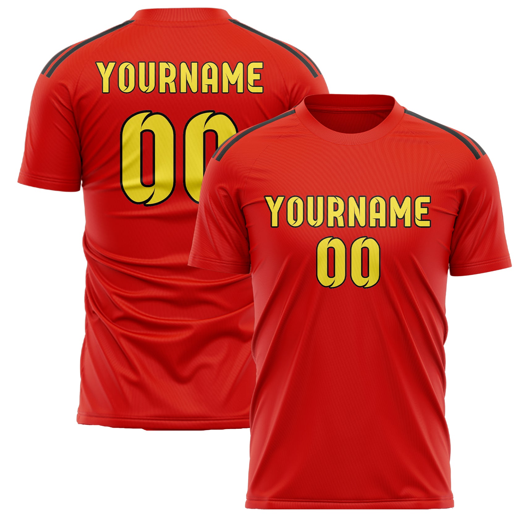 Custom Orange Red Light Yellow Soccer Jersey