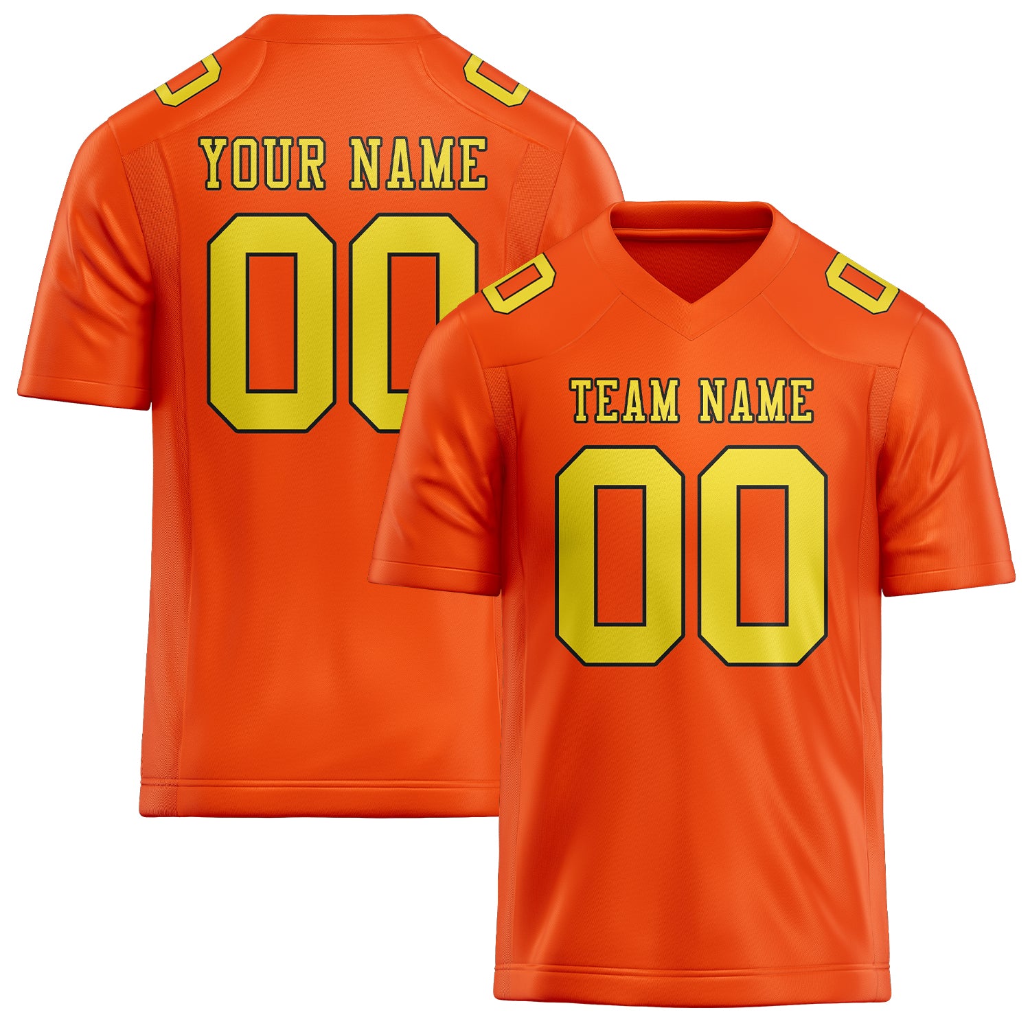 Custom Orange Red Light Yellow Football Jersey