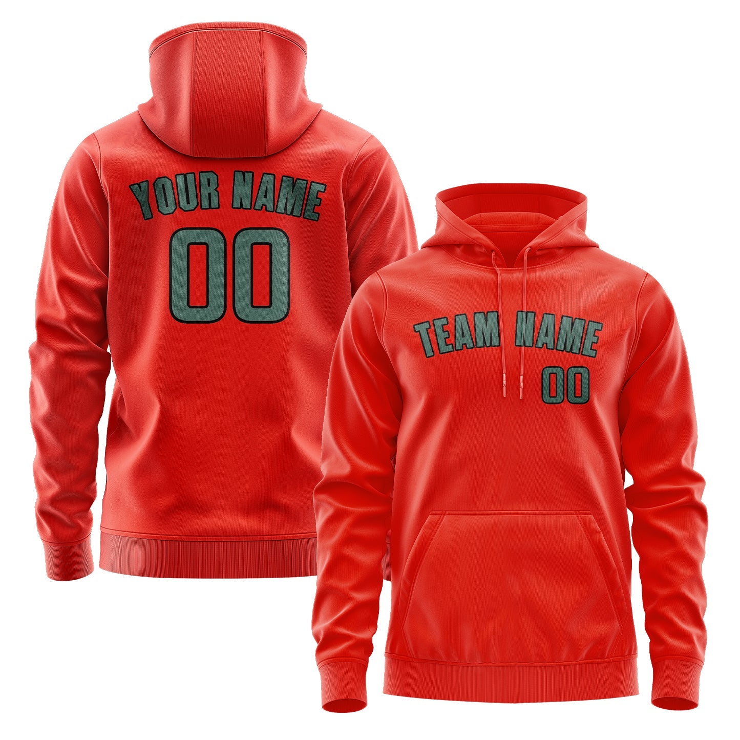 Custom Orange Red Blue Green Hoodie